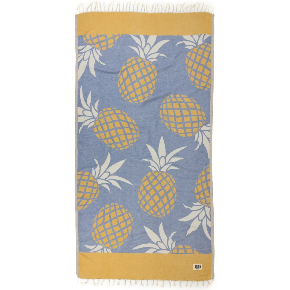 bearfoot-strandtuch-pineapple-blue-baumwolle-gro image 1