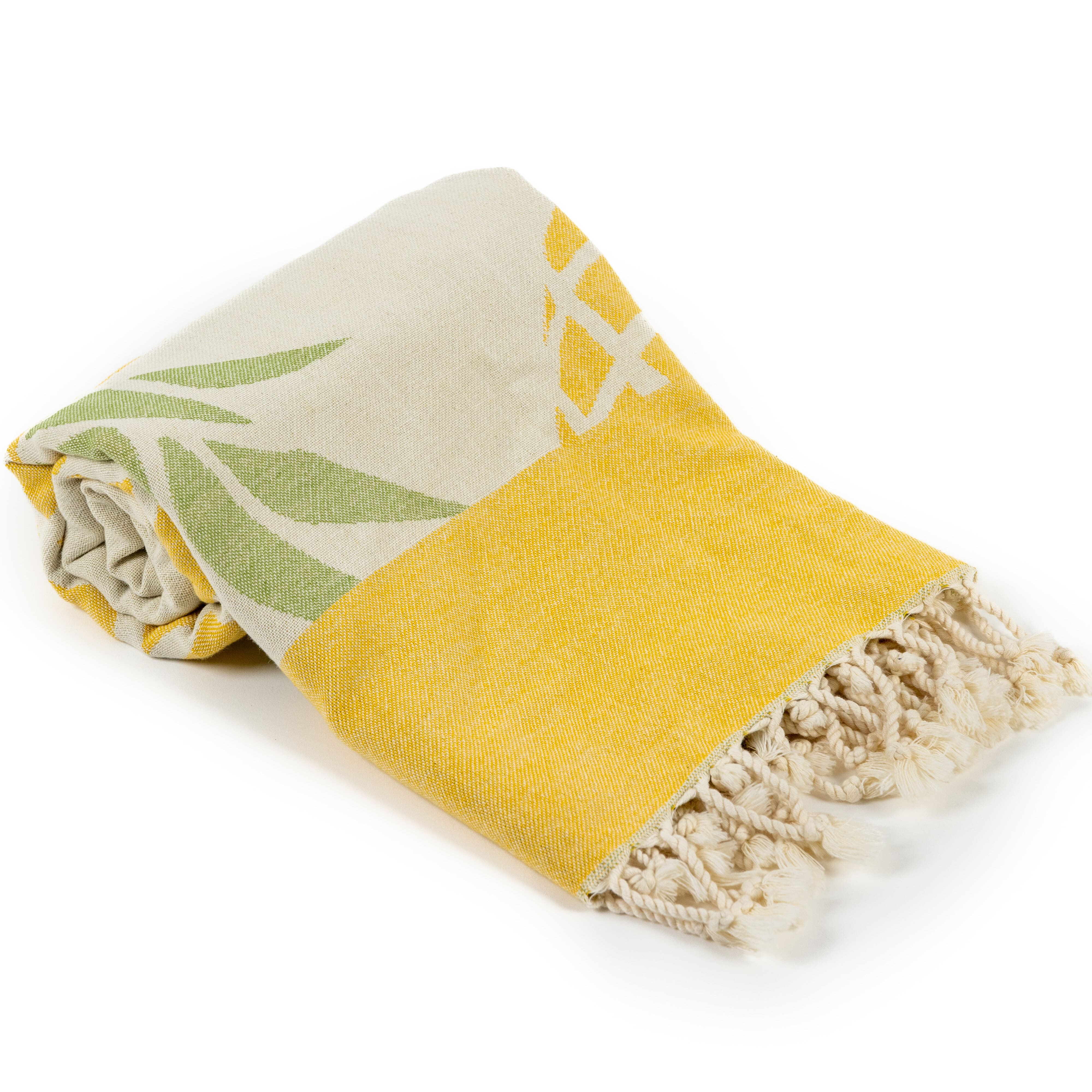 bearfoot-strandt-cher-pineapple-yellow-strandtuch-baumwolle-gelb image 6