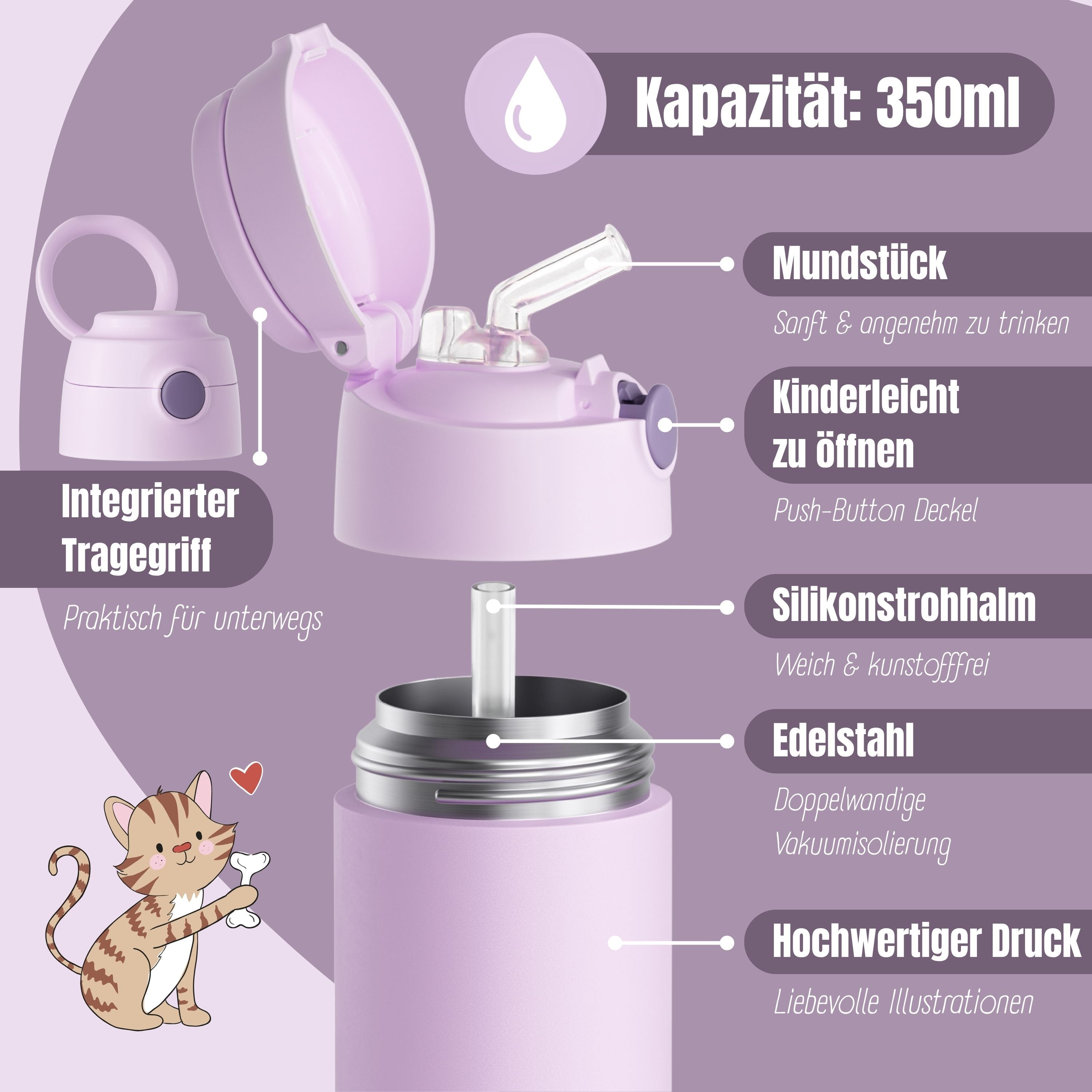 bearfoot-isolierflasche-thermo-kinder-350ml-edelstahl-lila image 5