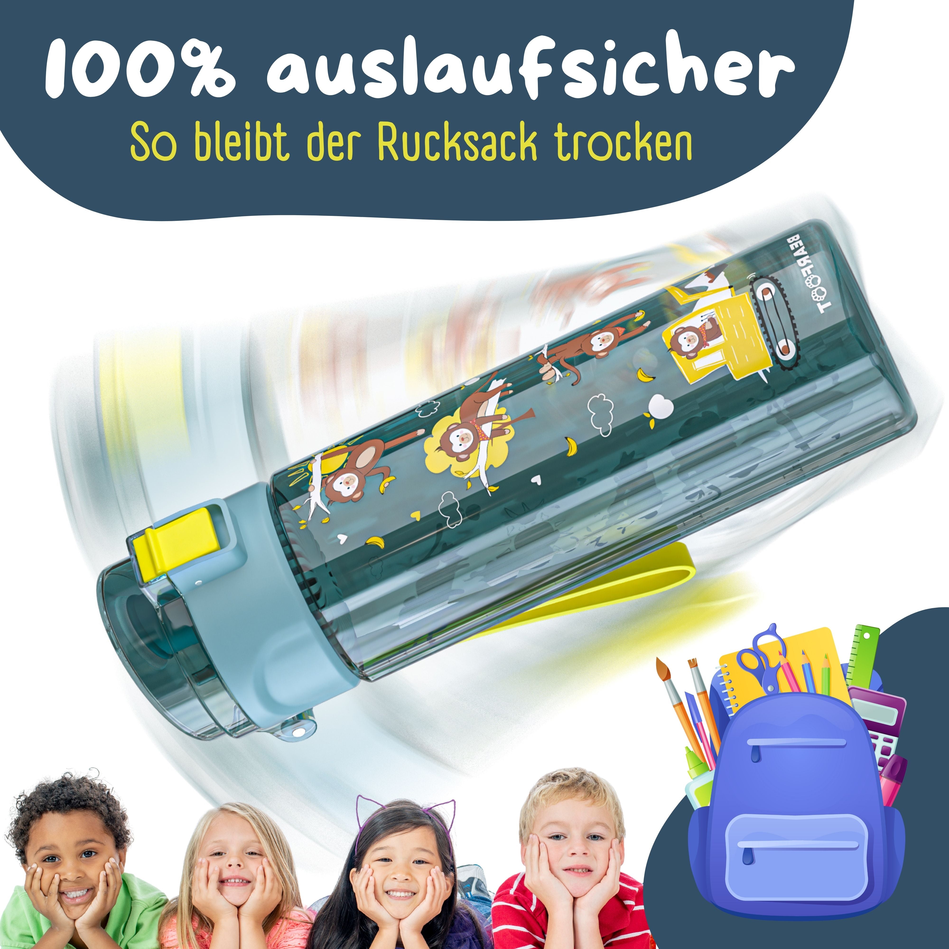 bearfoot-trinkflasche-kinder-500ml-bagger-blau-tritan image 7