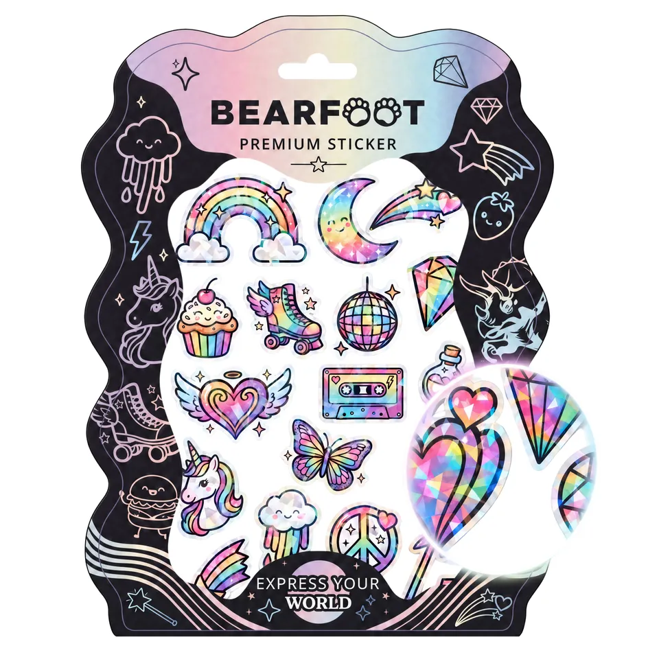 bearfoot-accessoires-premium-sticker-din-a5-rainbow-holografisch image 1