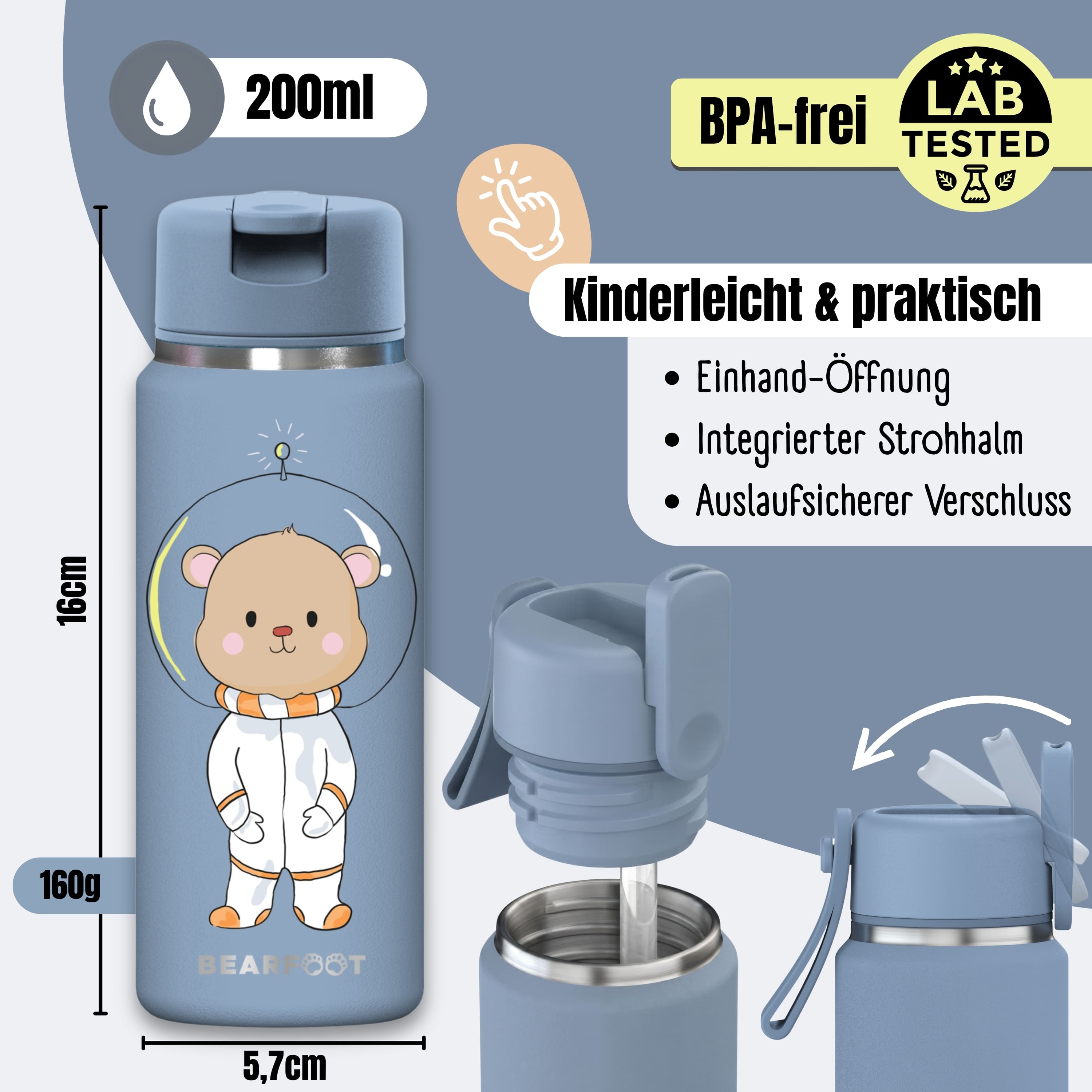 bearfoot-tiny-isolierflasche-astro-b-r-blau-200ml-edelstahl image 4