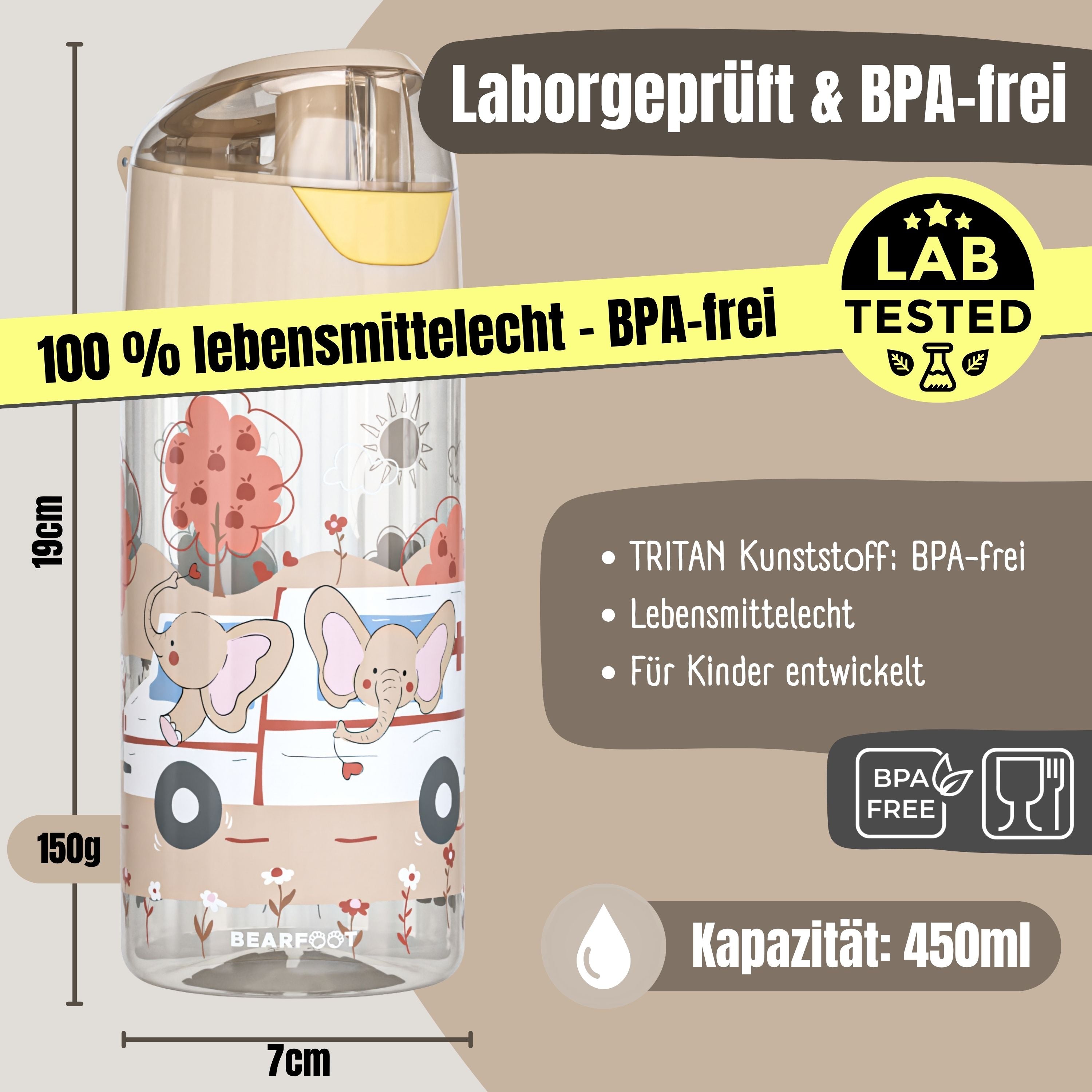 bearfoot-trinkflasche-kinder-elefanten-450ml-tritan-bpa-frei image 3