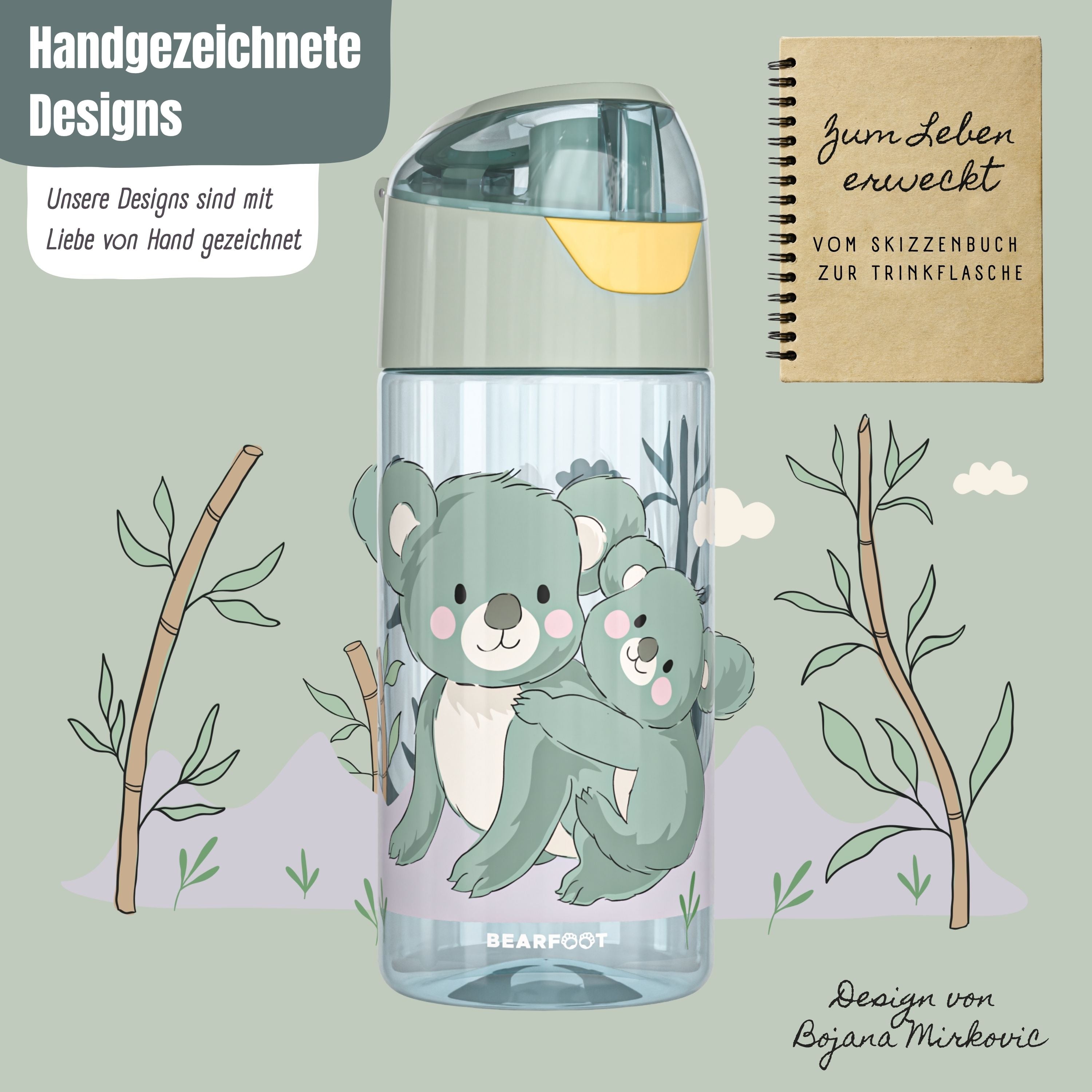 bearfoot-trinkflaschen-koala-trinkflasche-450-ml-sage image 3