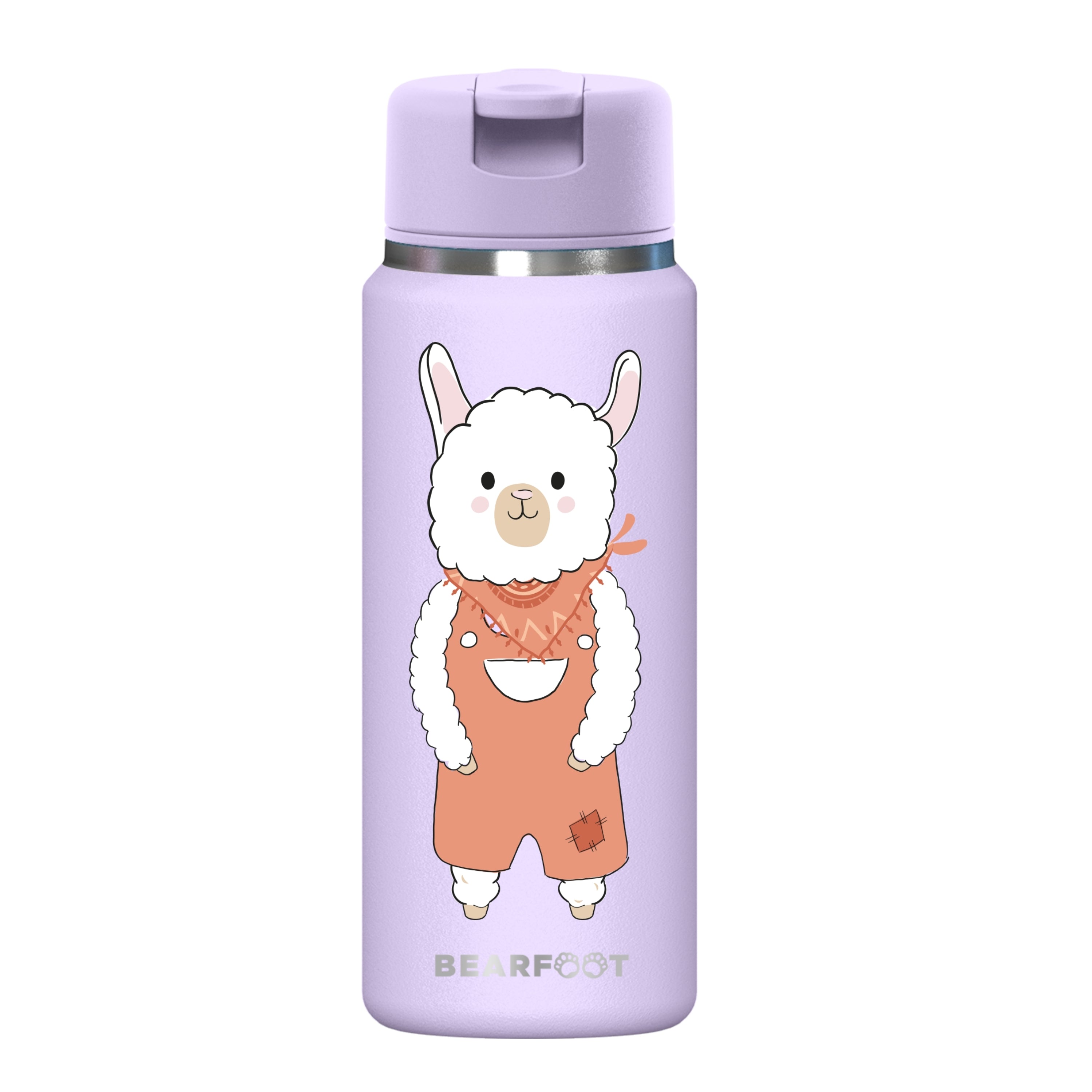 bearfoot-tiny-lama-isolierflasche-200-ml-edelstahl-mit-strohhalm image 3