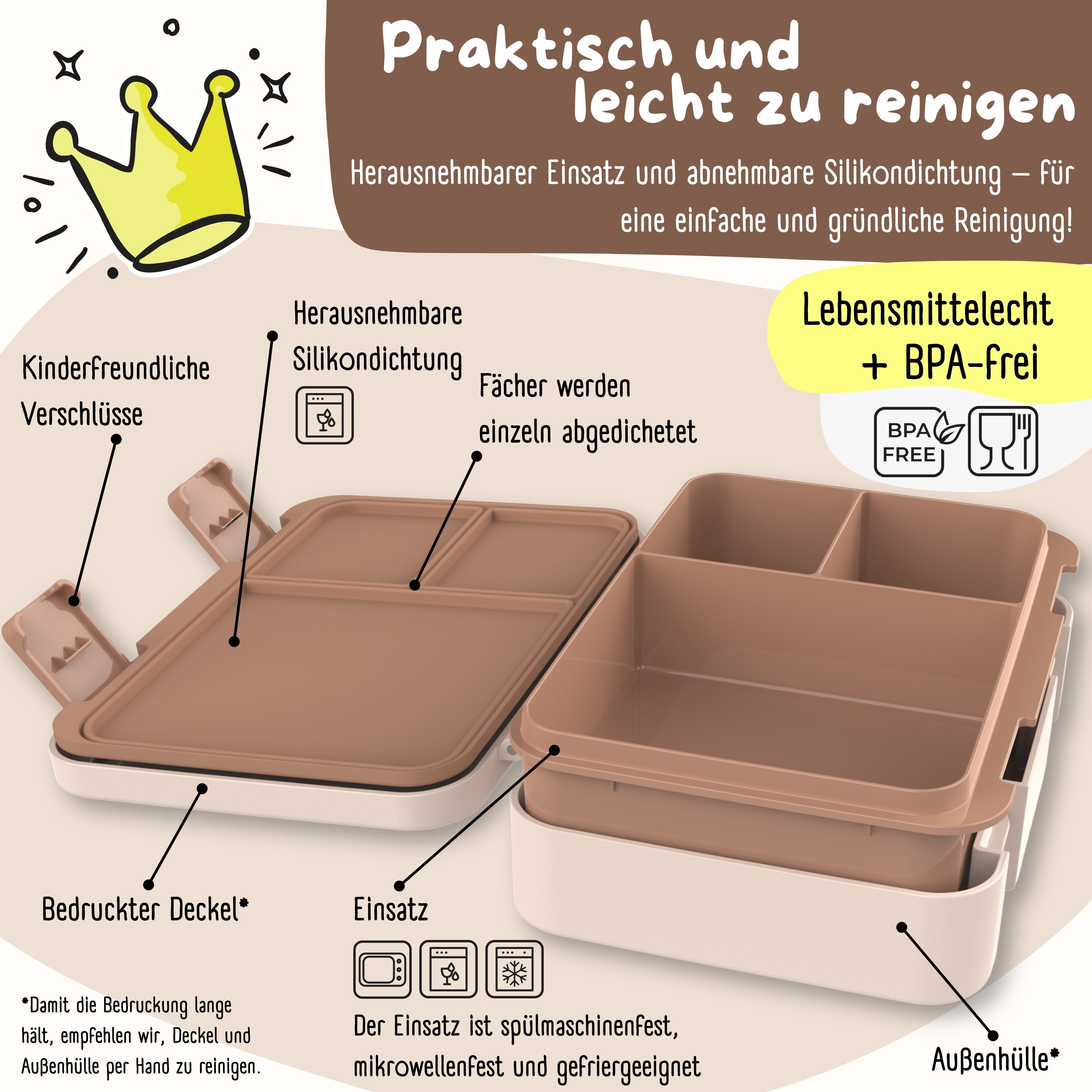 bearfoot-bento-box-compact-brotdose-polizei-braun-950ml-auslaufsicher image 3