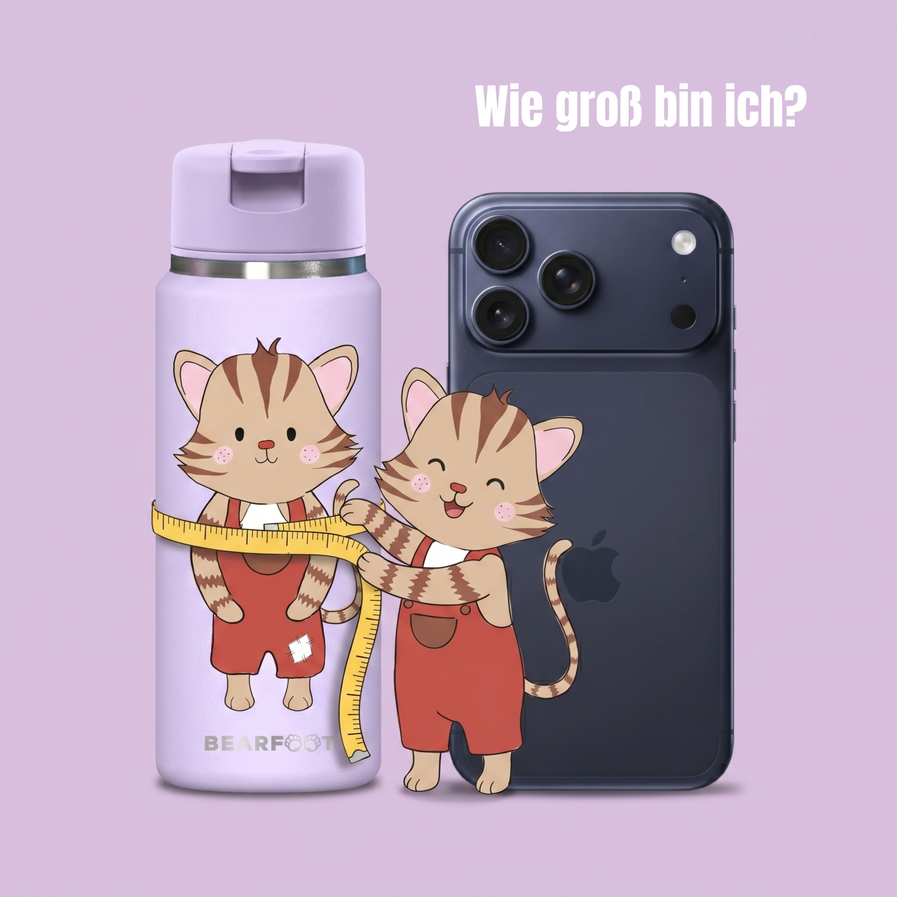 bearfoot-isolierflaschen-tiny-200ml-katze-lila-strohhalm image 6