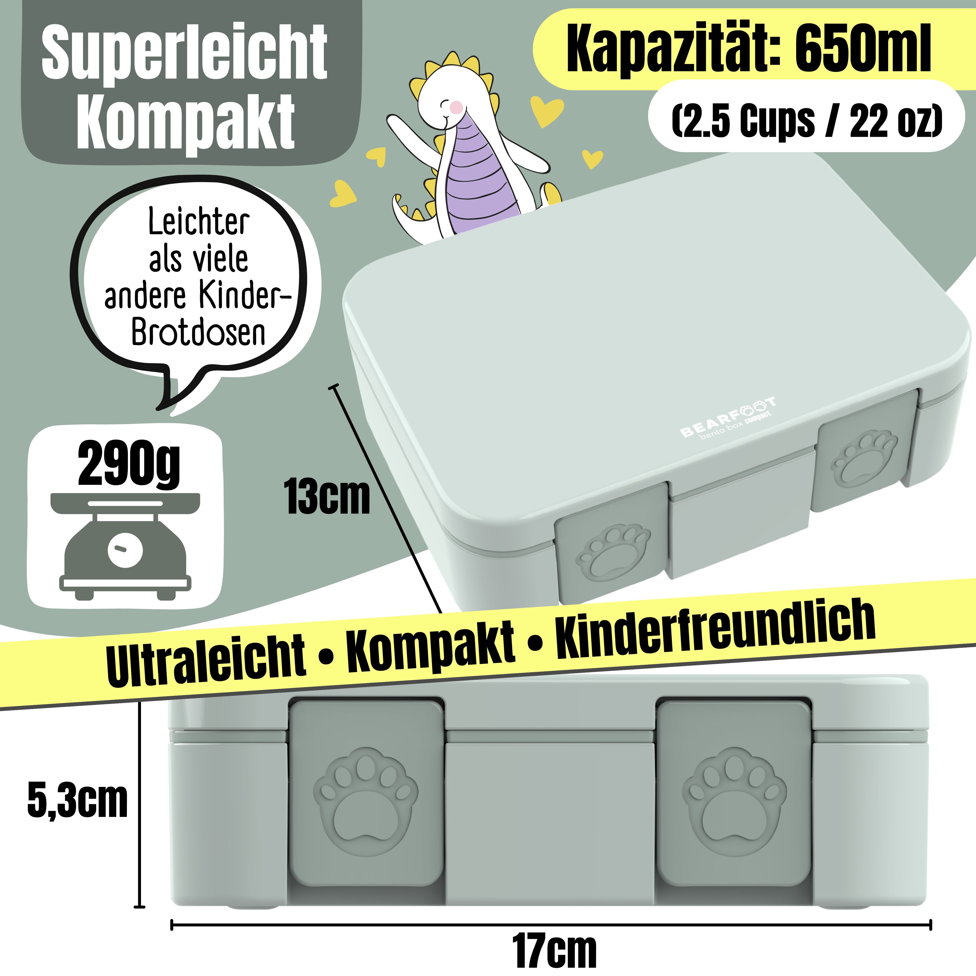 bearfoot-brotdosen-bento-box-compact-lunchbox-650-ml-salbei image 3