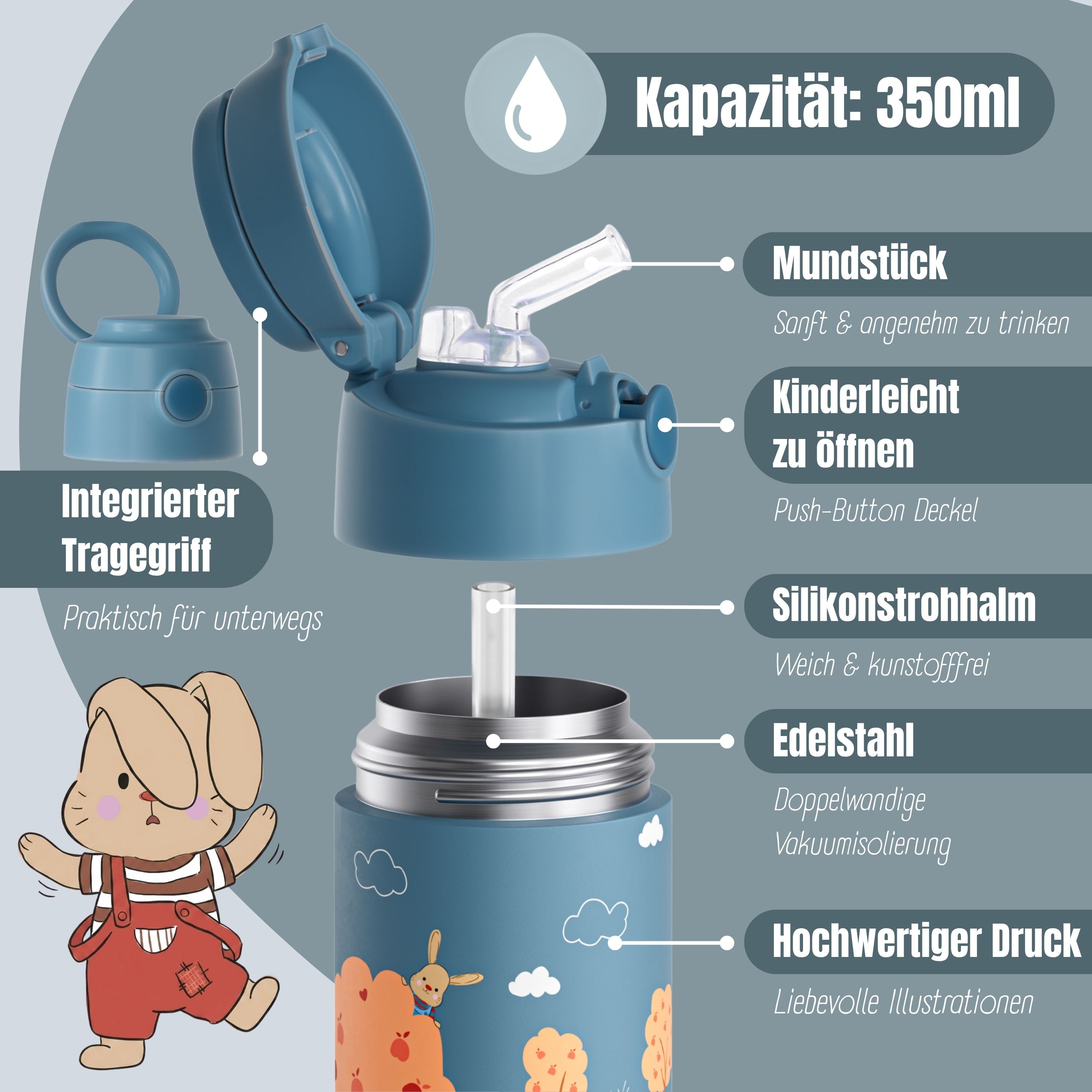 bearfoot-feuerwehr-hase-isolierflasche-350-ml-blau-edelstahl image 6