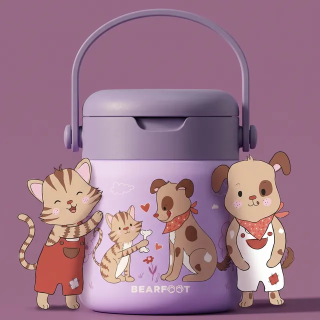 bearfoot-thermobeh-lter-hund-katze-lila-edelstahl-500-ml image 1