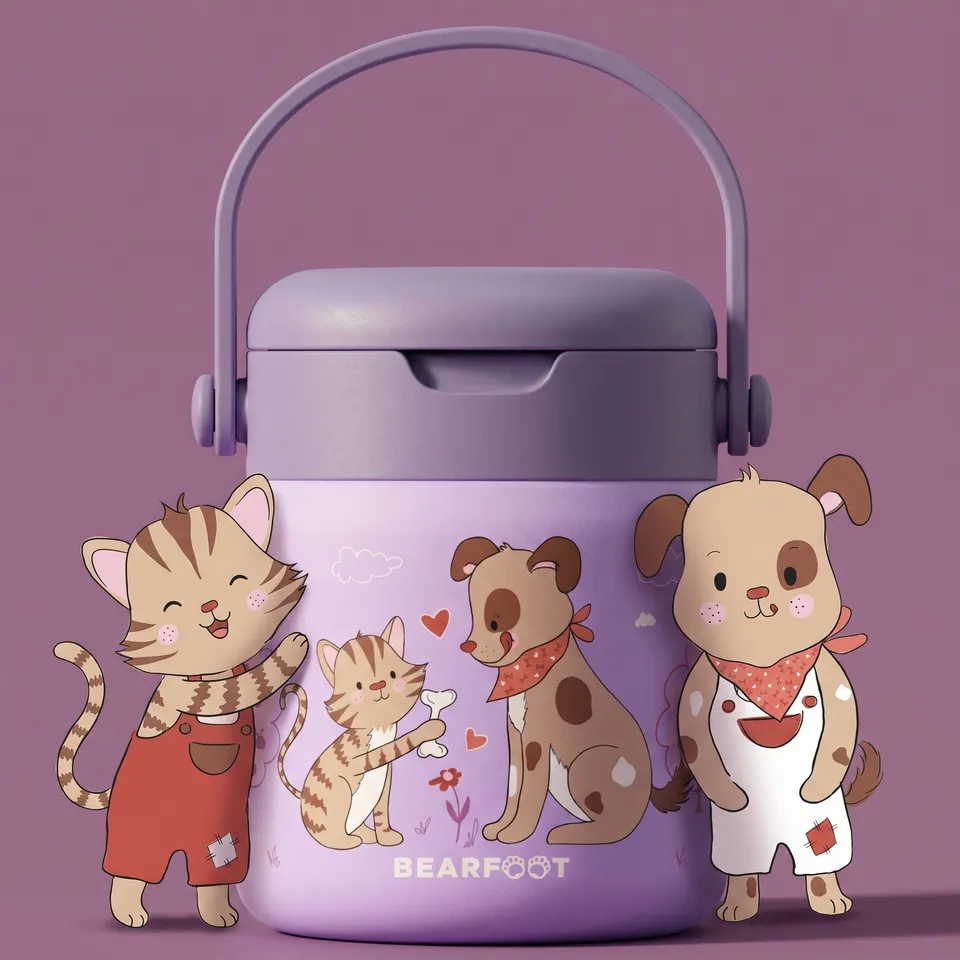 bearfoot-thermobeh-lter-hund-katze-lila-edelstahl-500-ml image 1