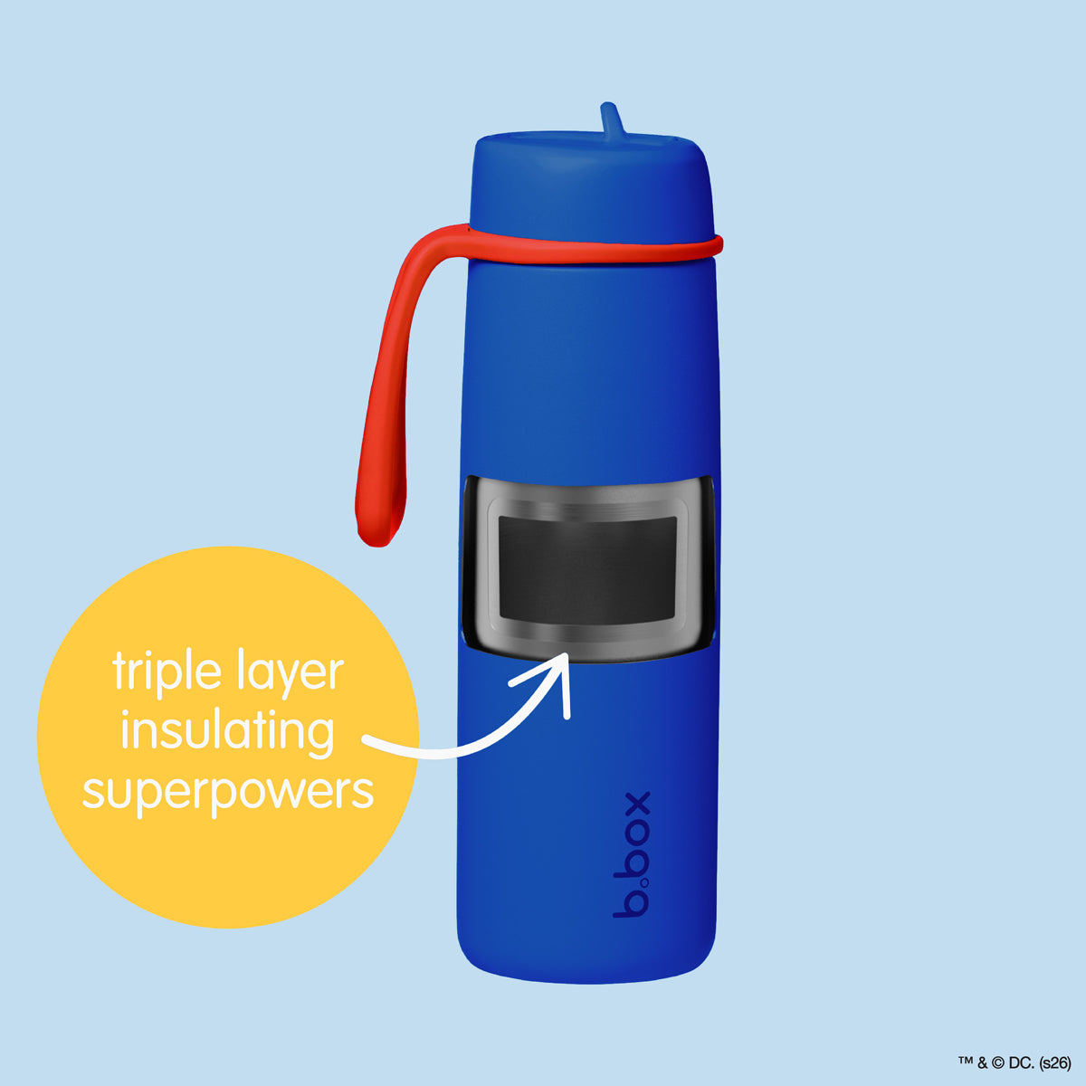 b-box-superman-trinkflasche-flip-top-690-ml-edelstahl image 2