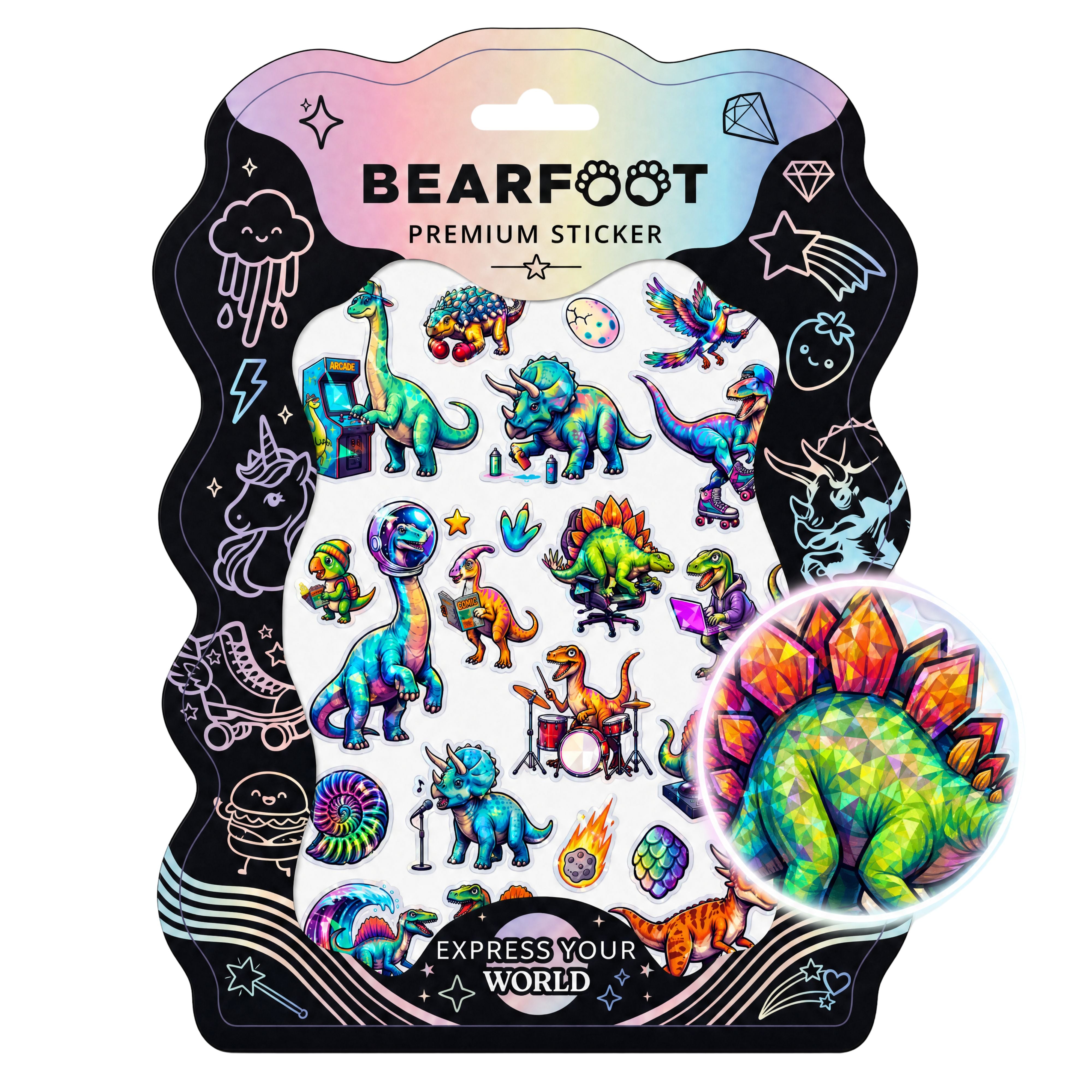 bearfoot-accessoires-premium-sticker-aufkleber-dino-din-a5 image 1
