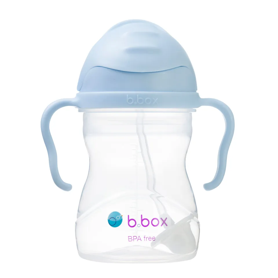 b-box-sippy-cup-trinkbecher-bubblegum-blau-240-ml-strohhalm image 1