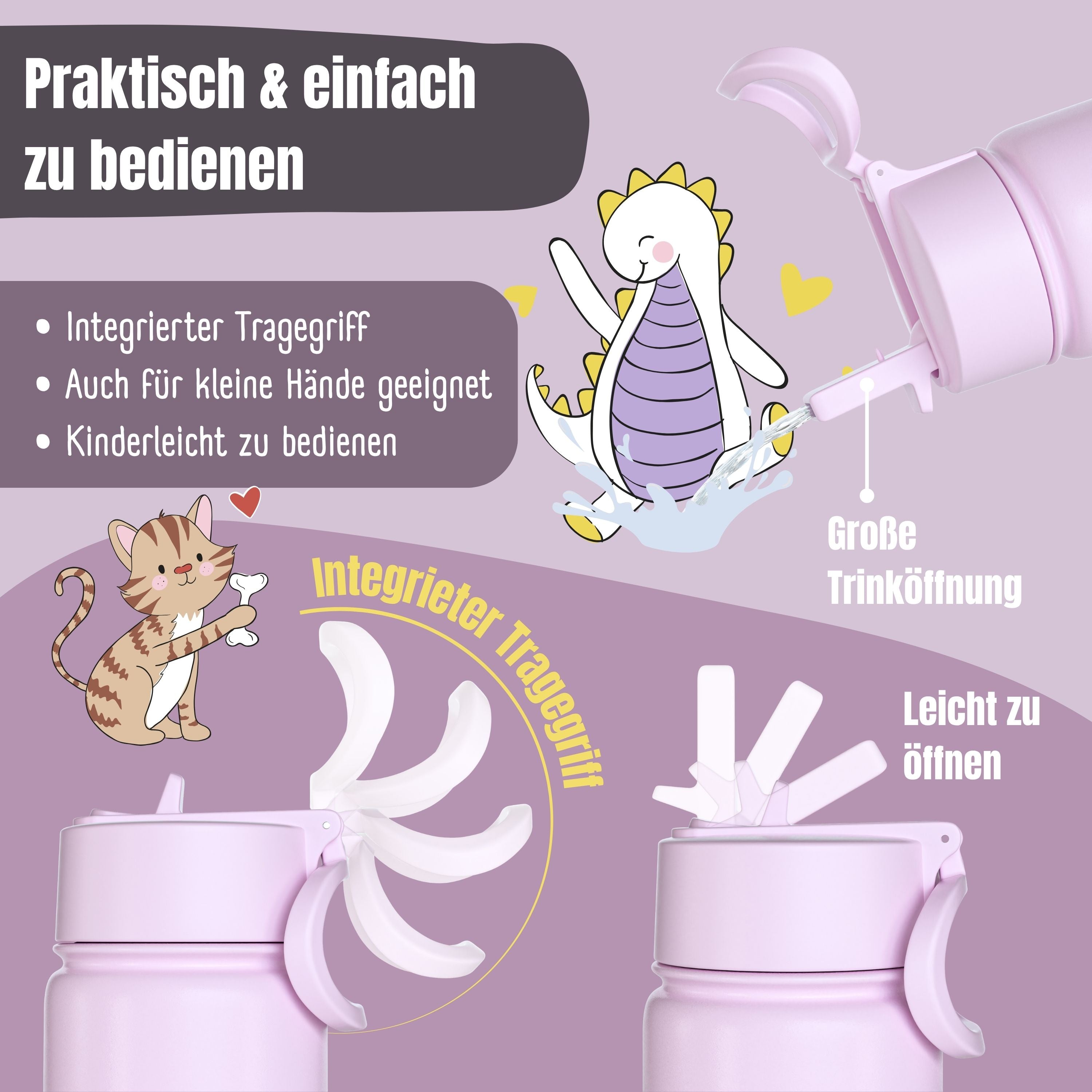 bearfoot-isolierflaschen-thermo-400ml-einhorn-lila-edelstahl image 7