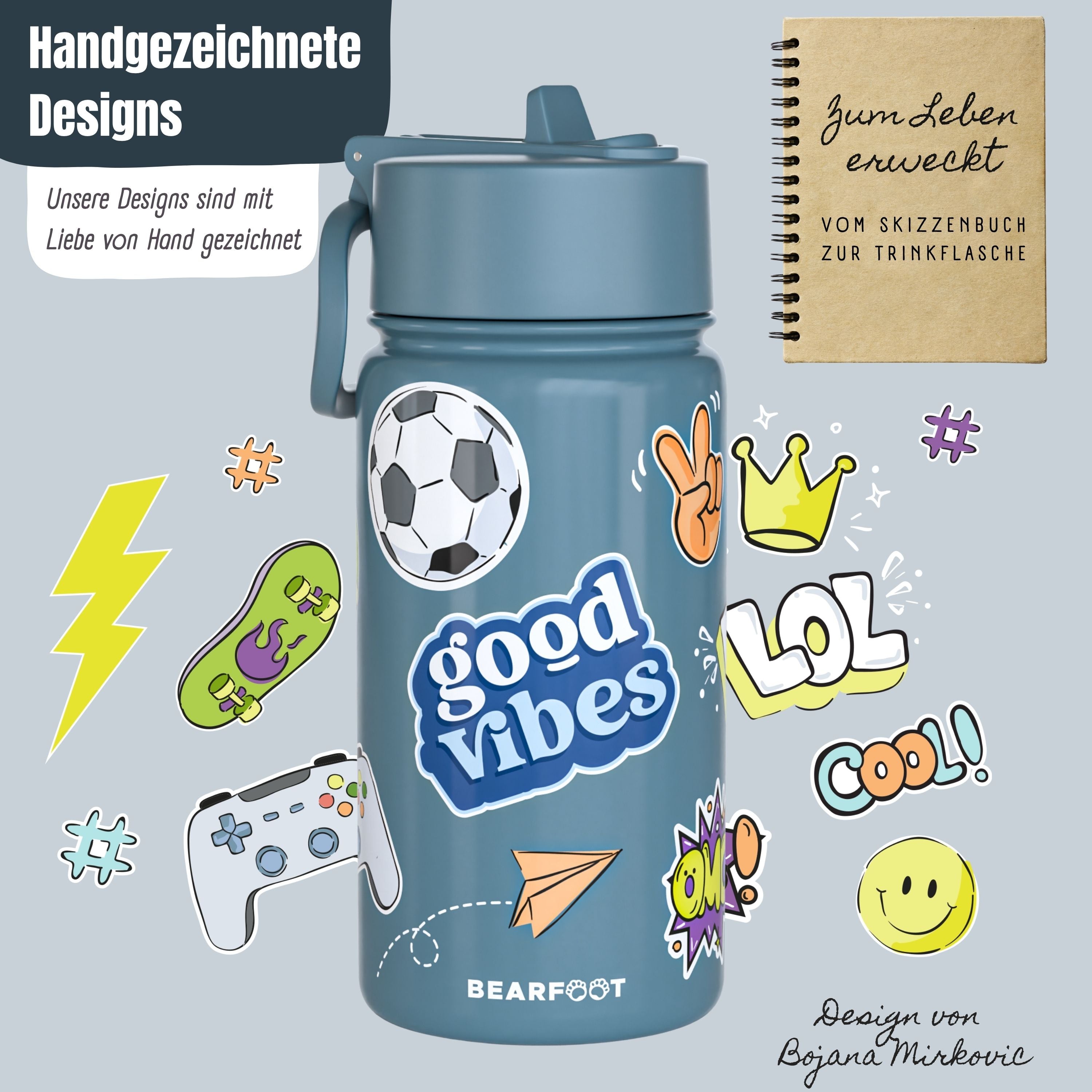 bearfoot-thermo-trinkflasche-edelstahl-400-ml-sticker-blau image 2