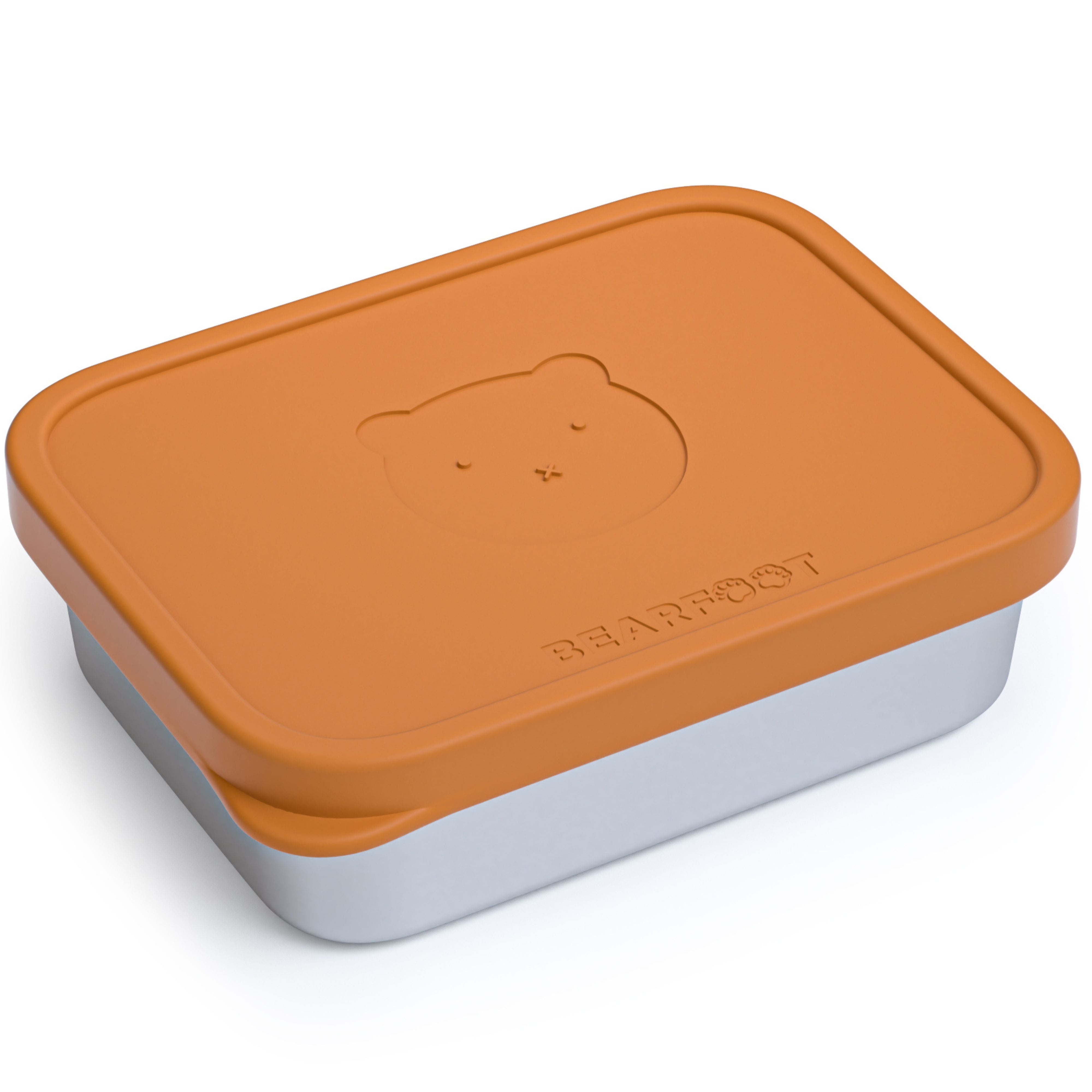 bearfoot-bento-brotdose-edelstahl-silikoneinsatz-braun-700ml-bpa-frei image 2