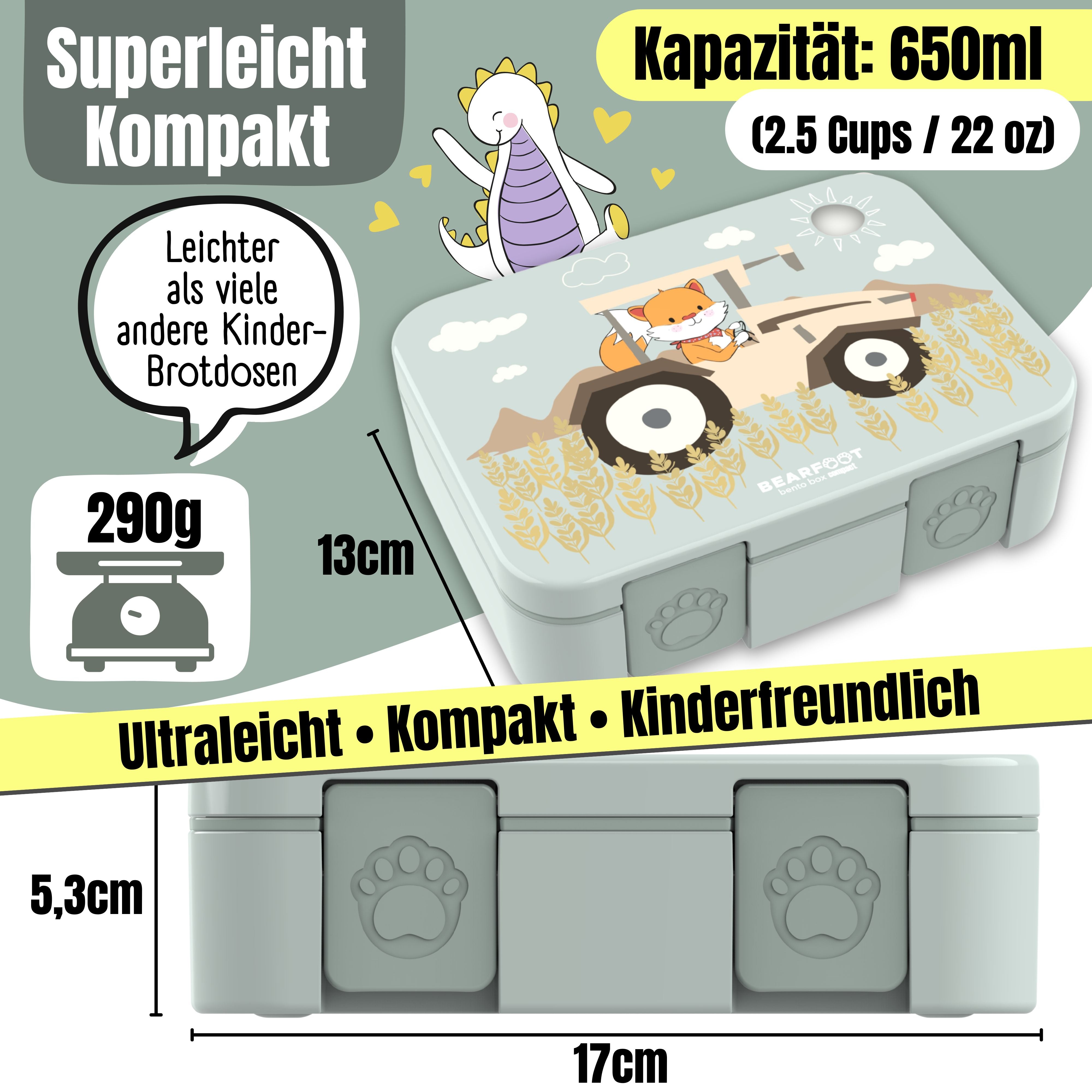 bearfoot-compact-brotdose-traktor-salbei-1000ml-auslaufsicher image 4