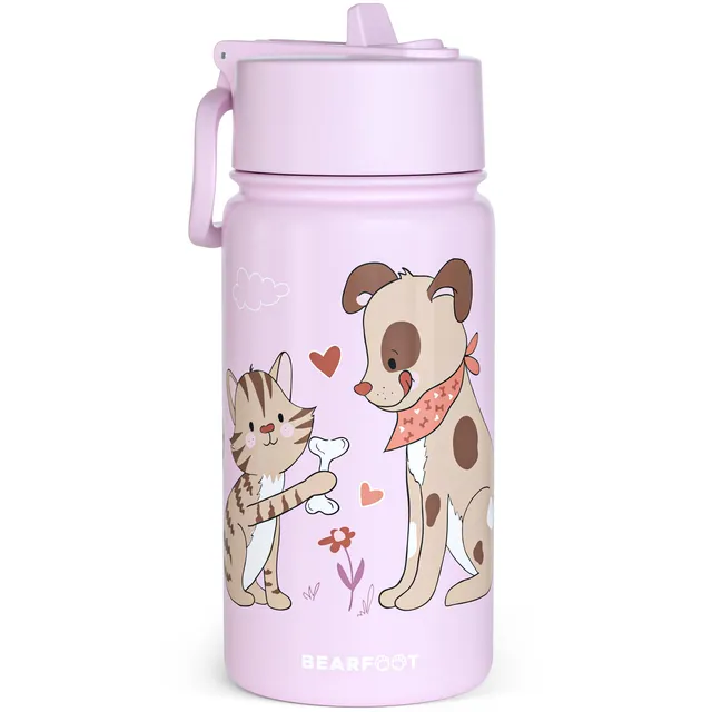 bearfoot-isolierflasche-thermo-hund-katze-lila-400ml-edelstahl image 1