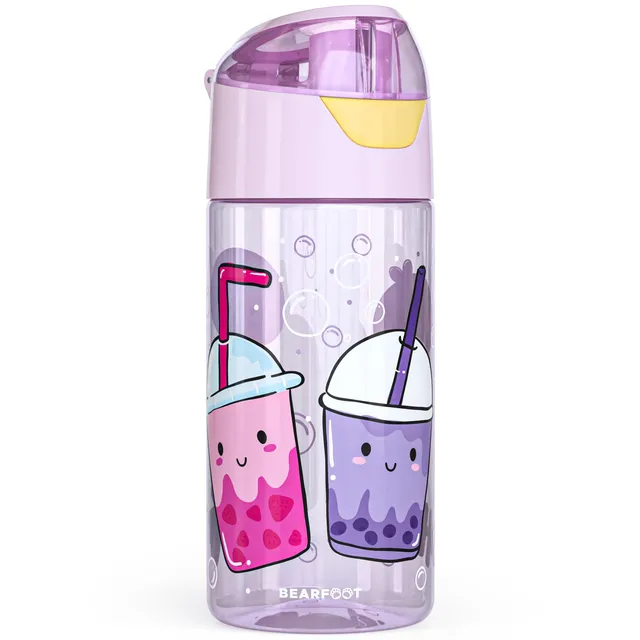 bearfoot-trinkflasche-bubble-tea-kinder-450ml-bpa-frei-lila image 1