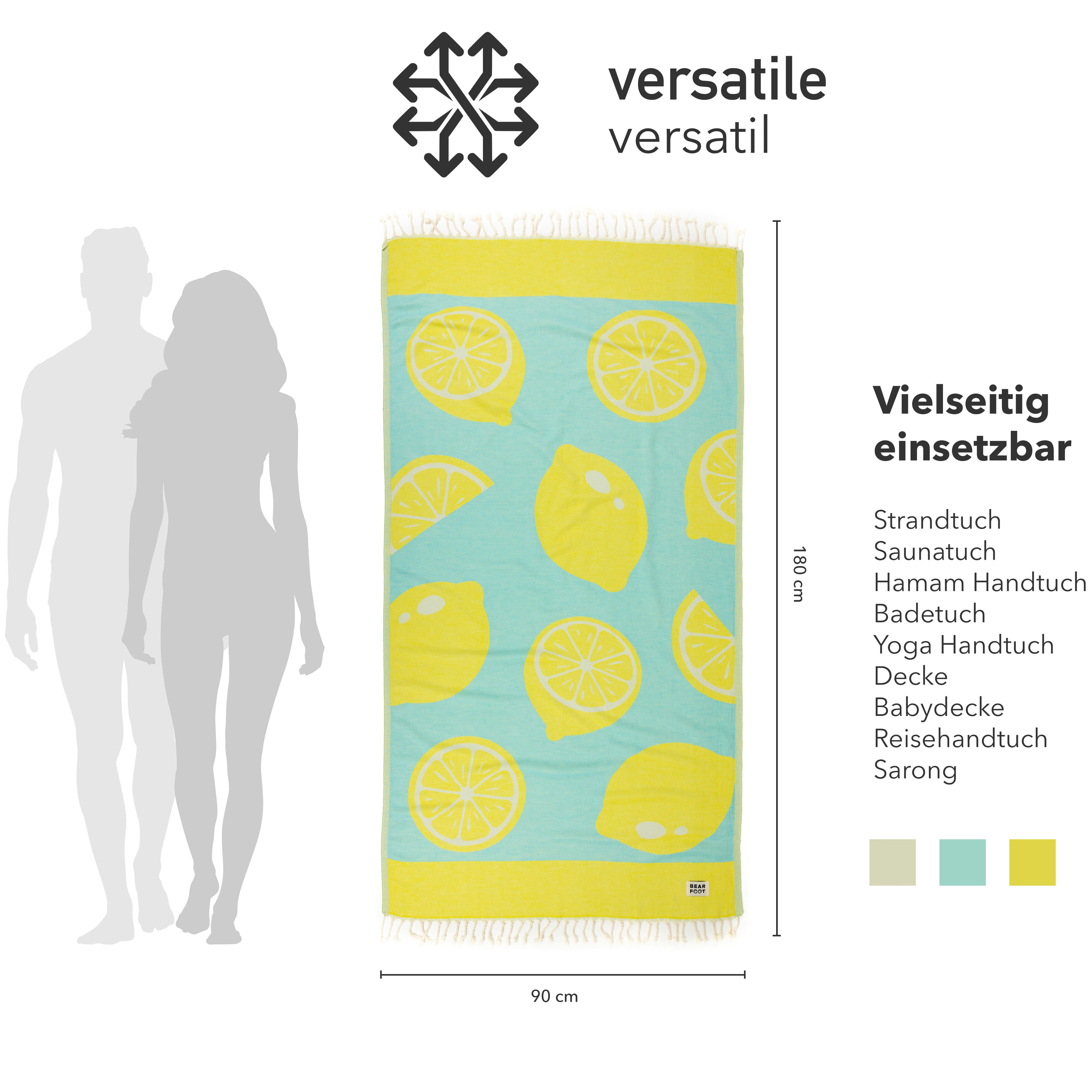 bearfoot-strandtuch-lemon-blue-badetuch-100-baumwolle-leicht image 3