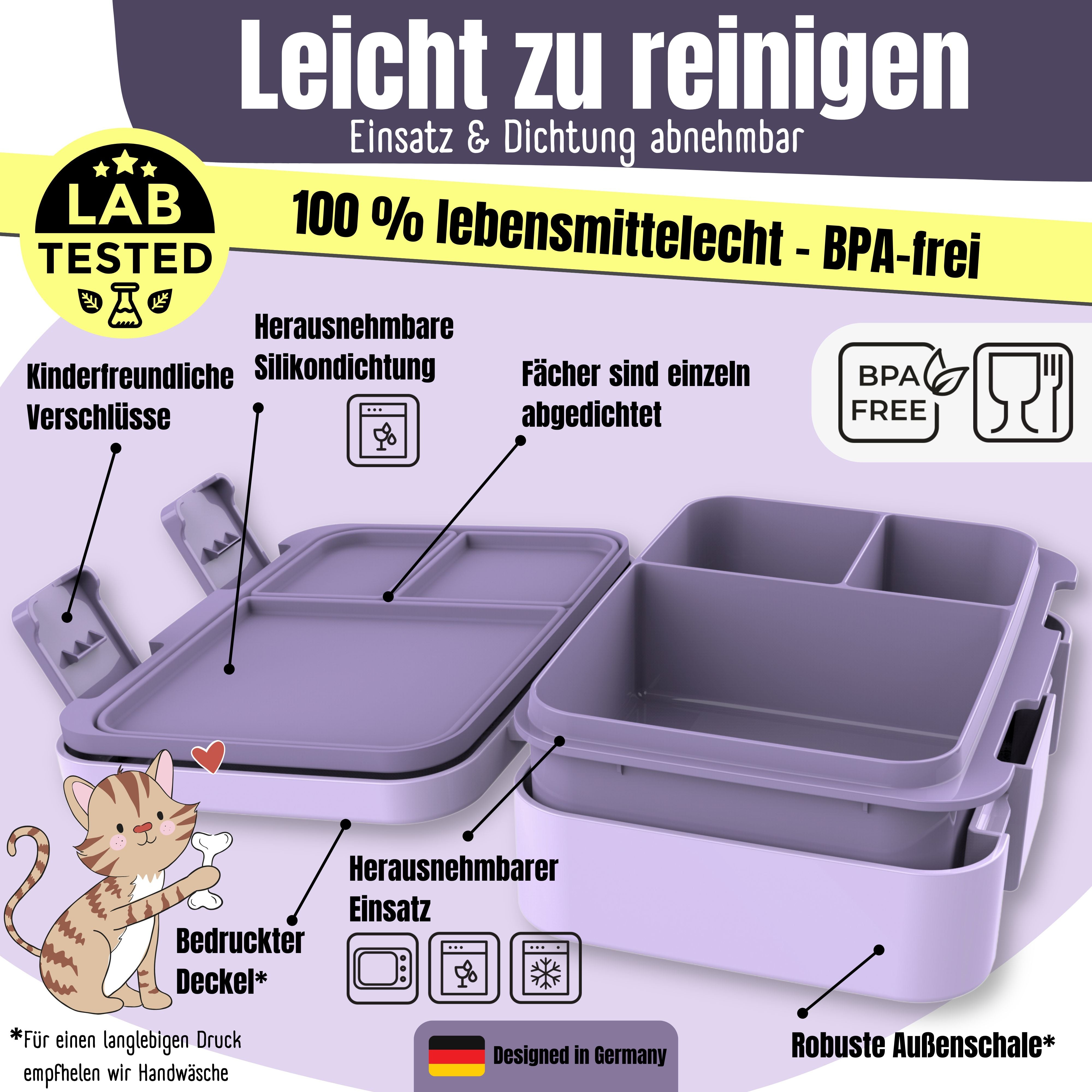 bearfoot-bento-box-compact-brotdose-einhorn-lila-auslaufsicher-650ml image 5