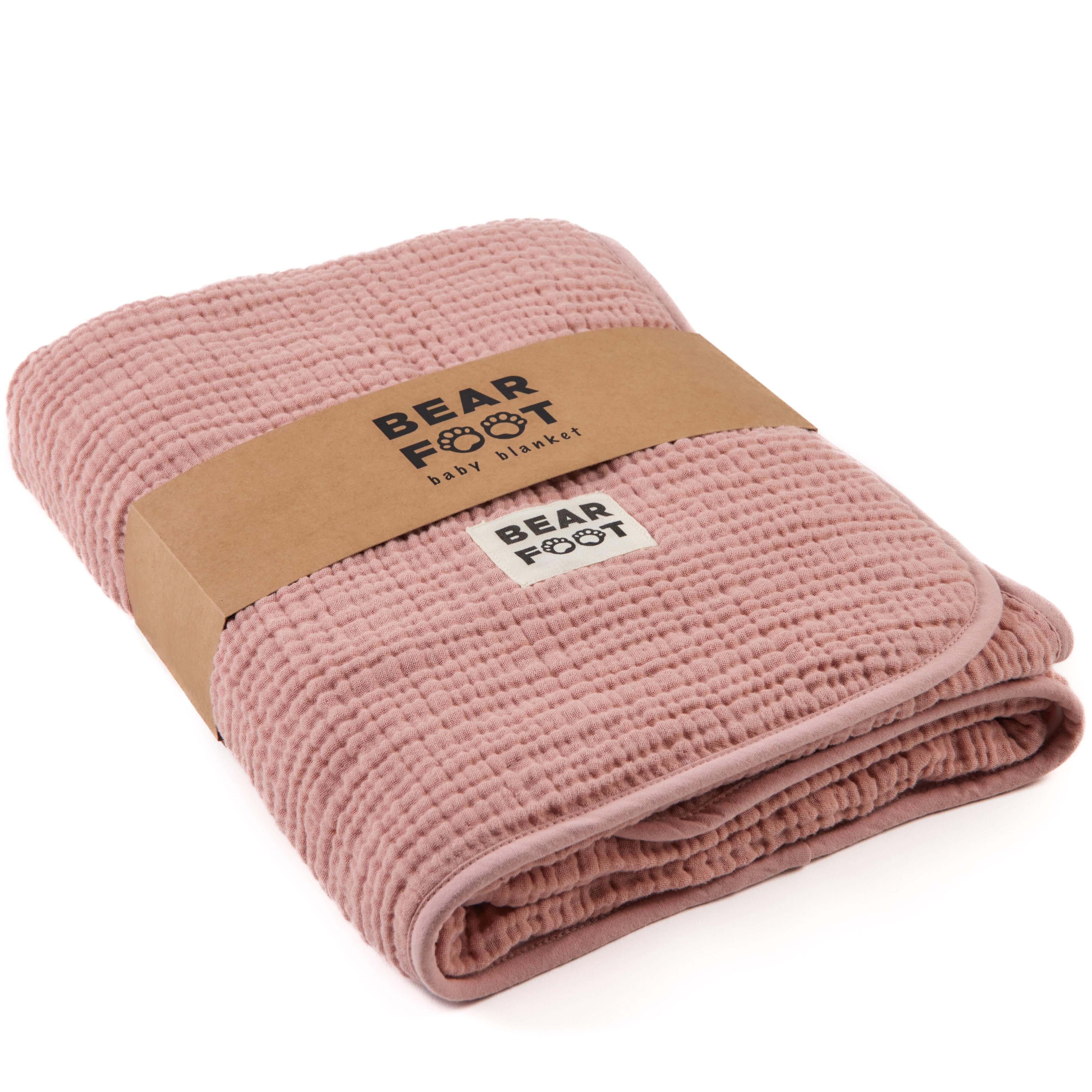 bearfoot-babydecke-musselin-fleece-rosa-kuscheldecke image 1