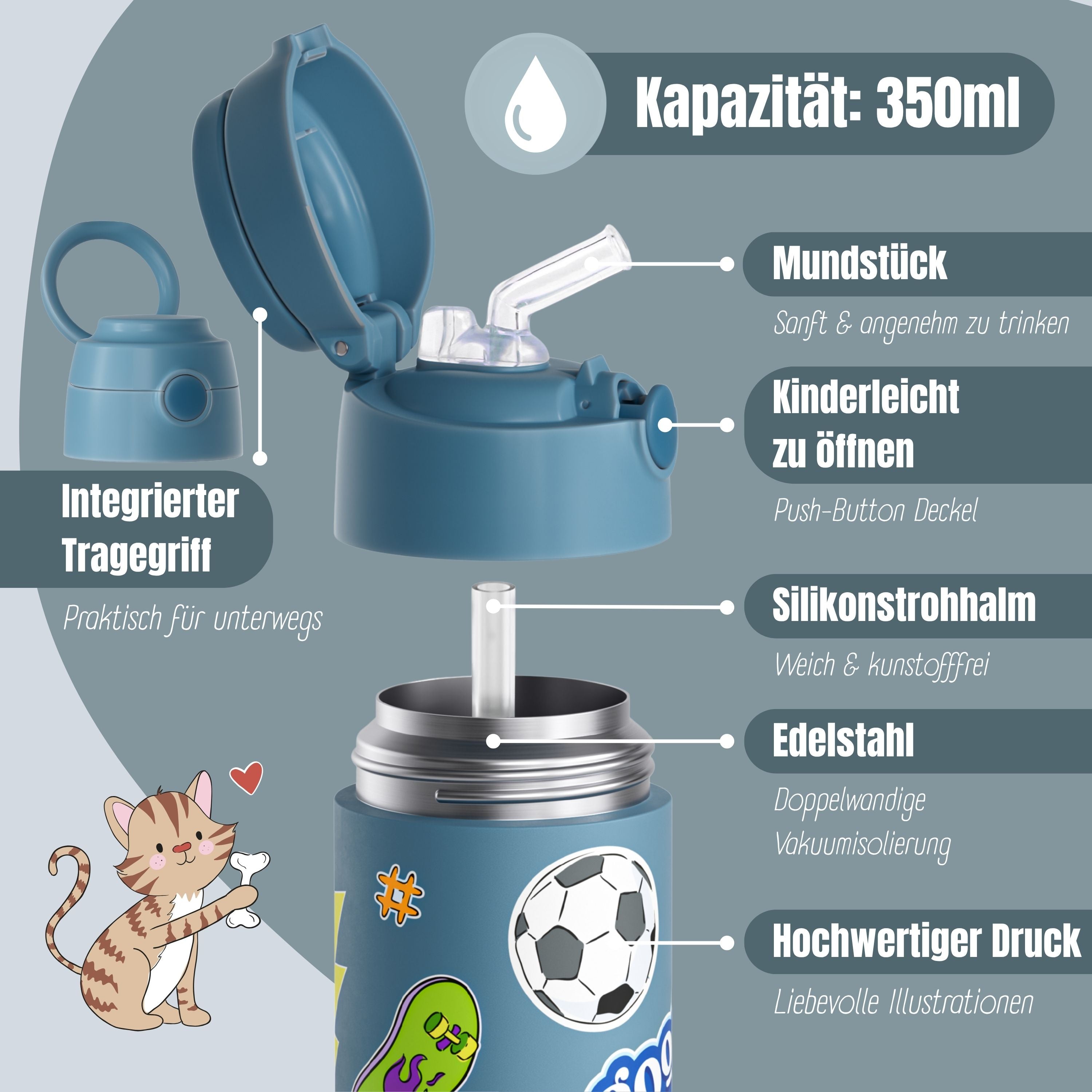 bearfoot-isolierflasche-thermo-trinkflasche-sticker-blau-350ml-edelstahl image 5