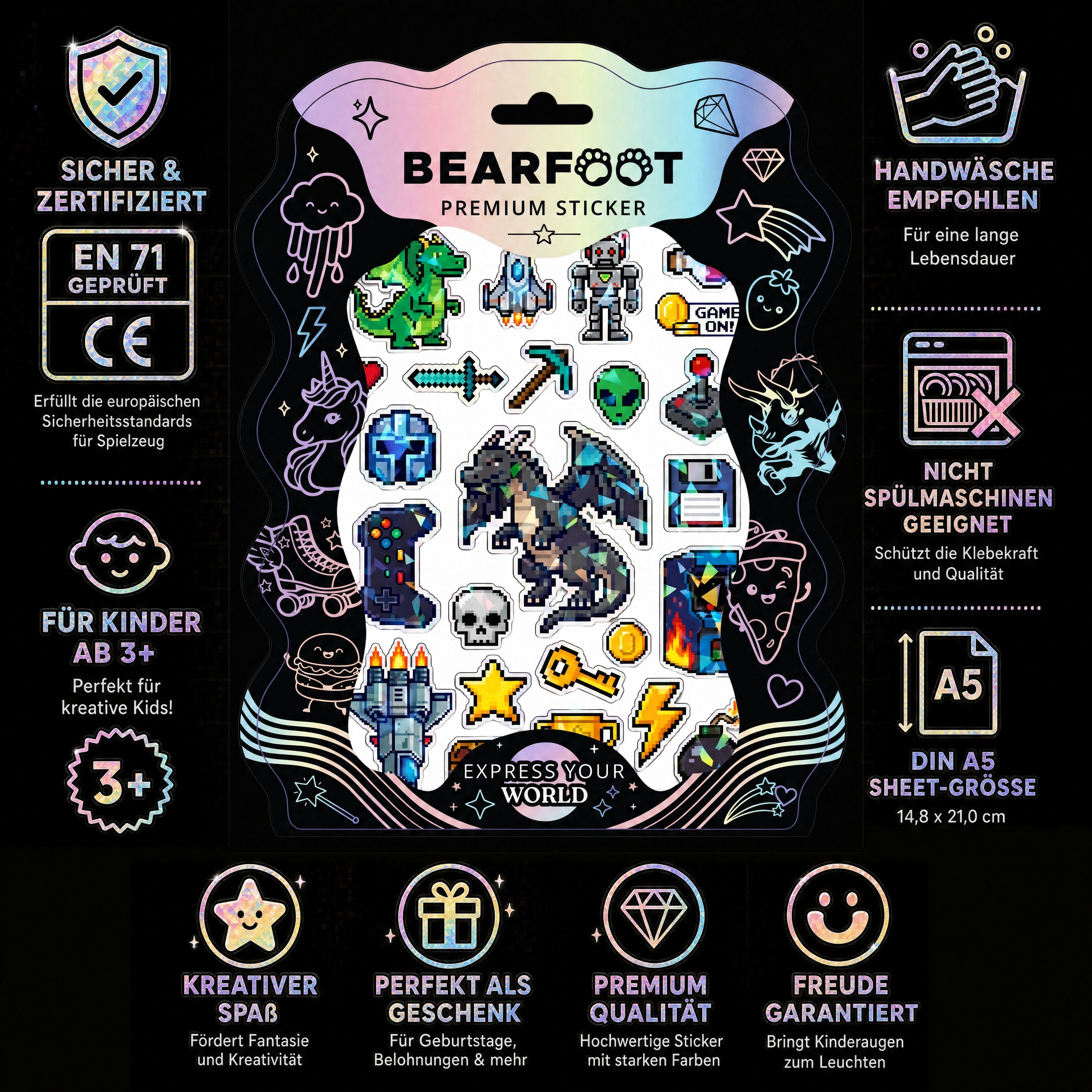 bearfoot-accessoires-premium-sticker-holo-din-a5-game image 3