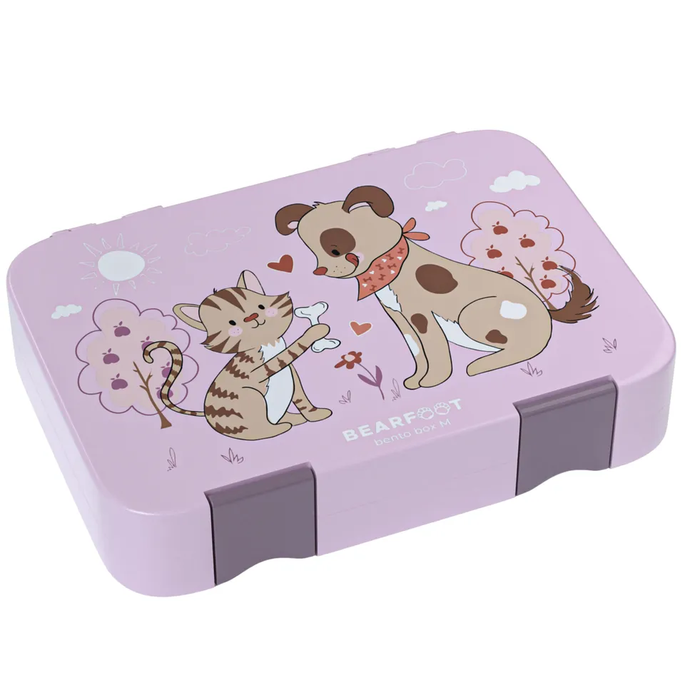 bearfoot-brotdose-hund-katze-lila-bento-box-mit-f-chern image 1