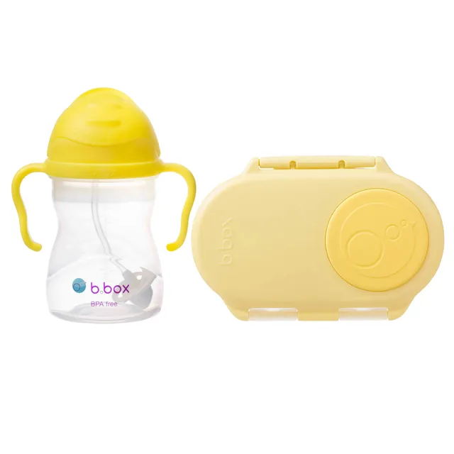 b-box-snackbox-lemon-twist-sippy-cup-set-gelb-auslaufsicher image 1