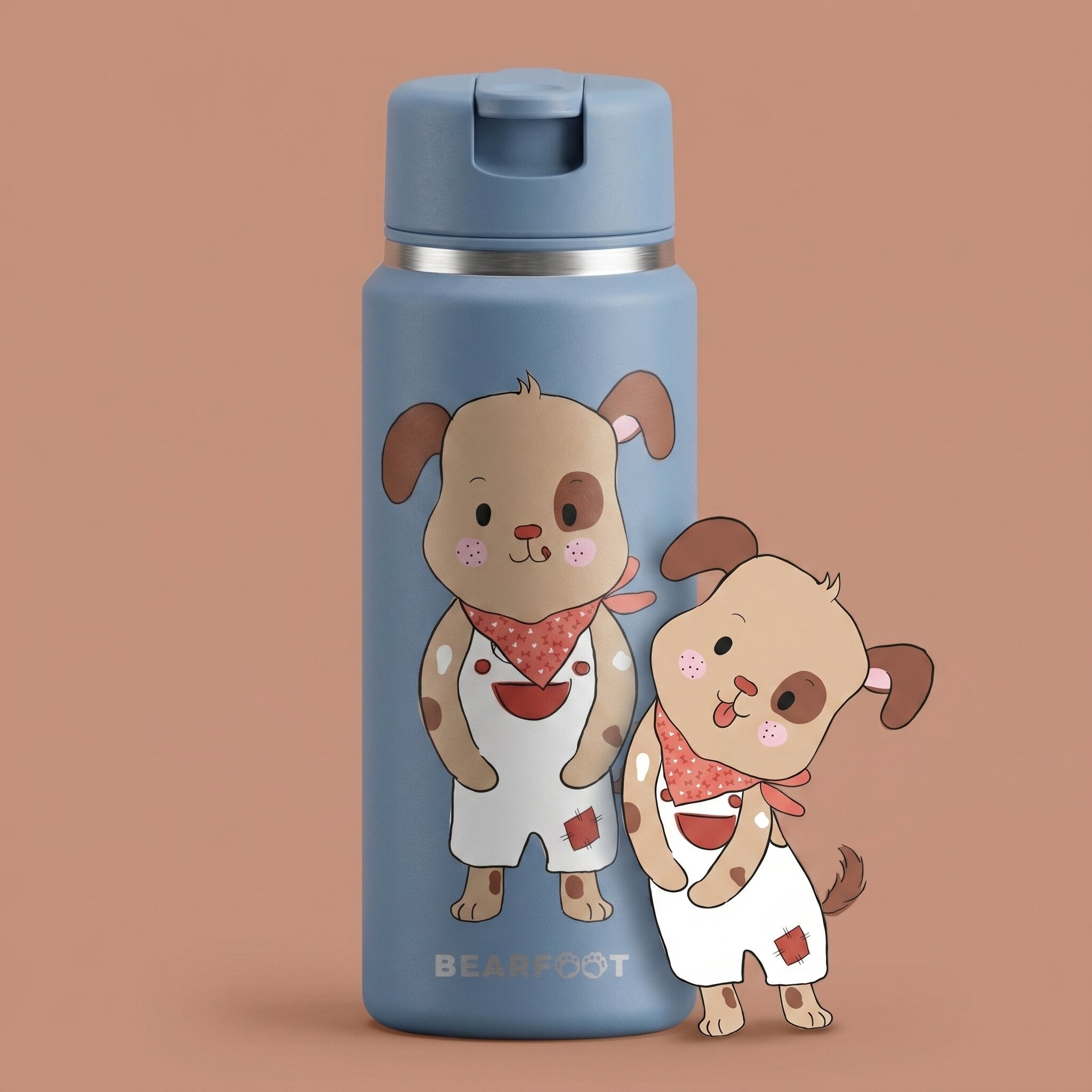 bearfoot-tiny-thermo-kinder-trinkflasche-edelstahl-hund-blau-200ml image 1