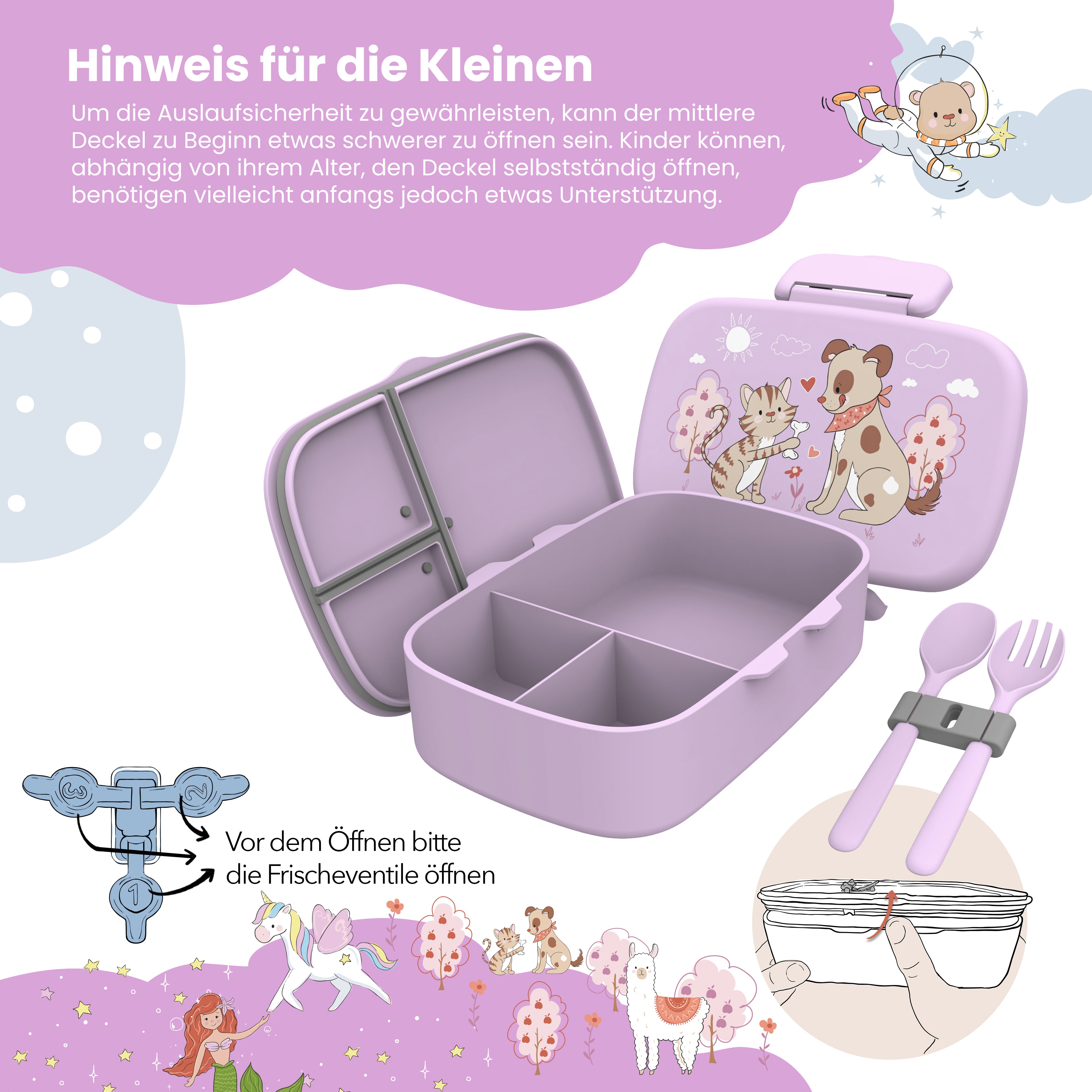 bearfoot-brotdose-hund-katze-lunchbox-lila-auslaufsicher image 4