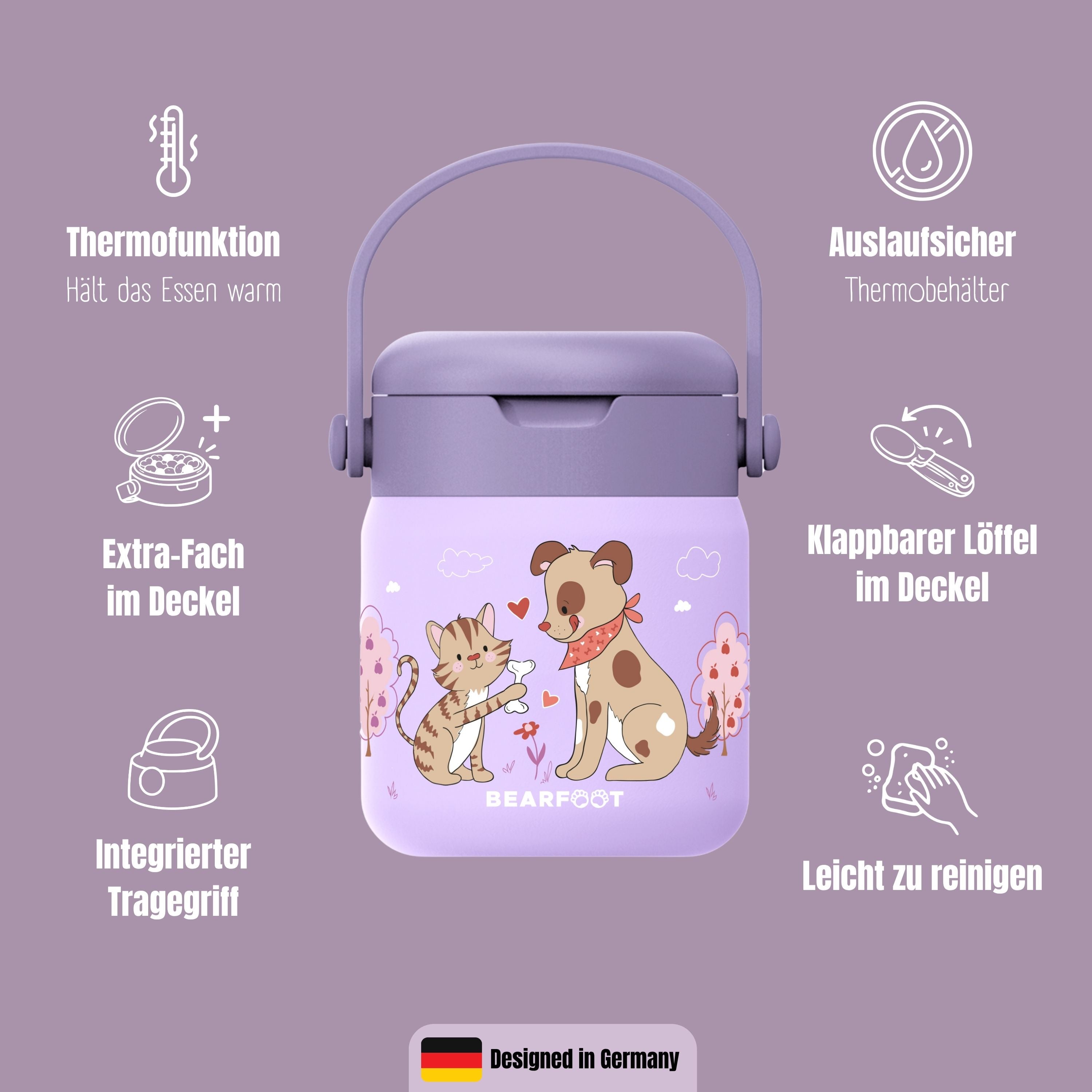 bearfoot-thermobeh-lter-hund-katze-lila-edelstahl-500-ml image 7