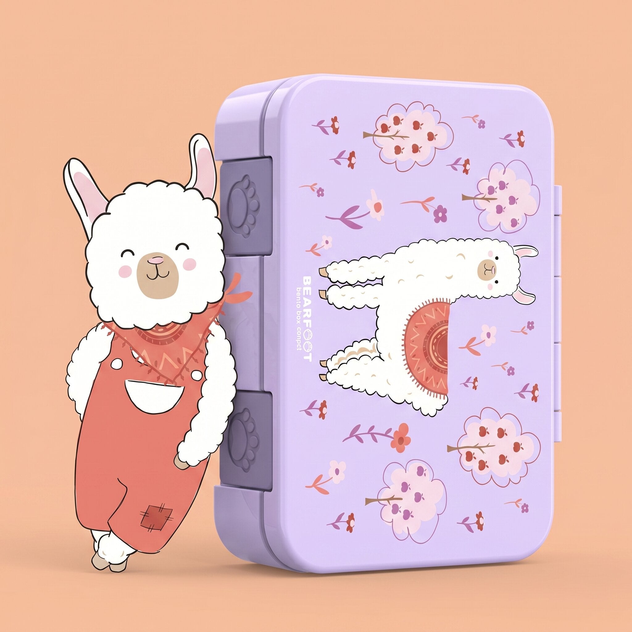 bearfoot-brotdose-lama-lila-bento-lunchbox-1000ml-auslaufsicher image 1