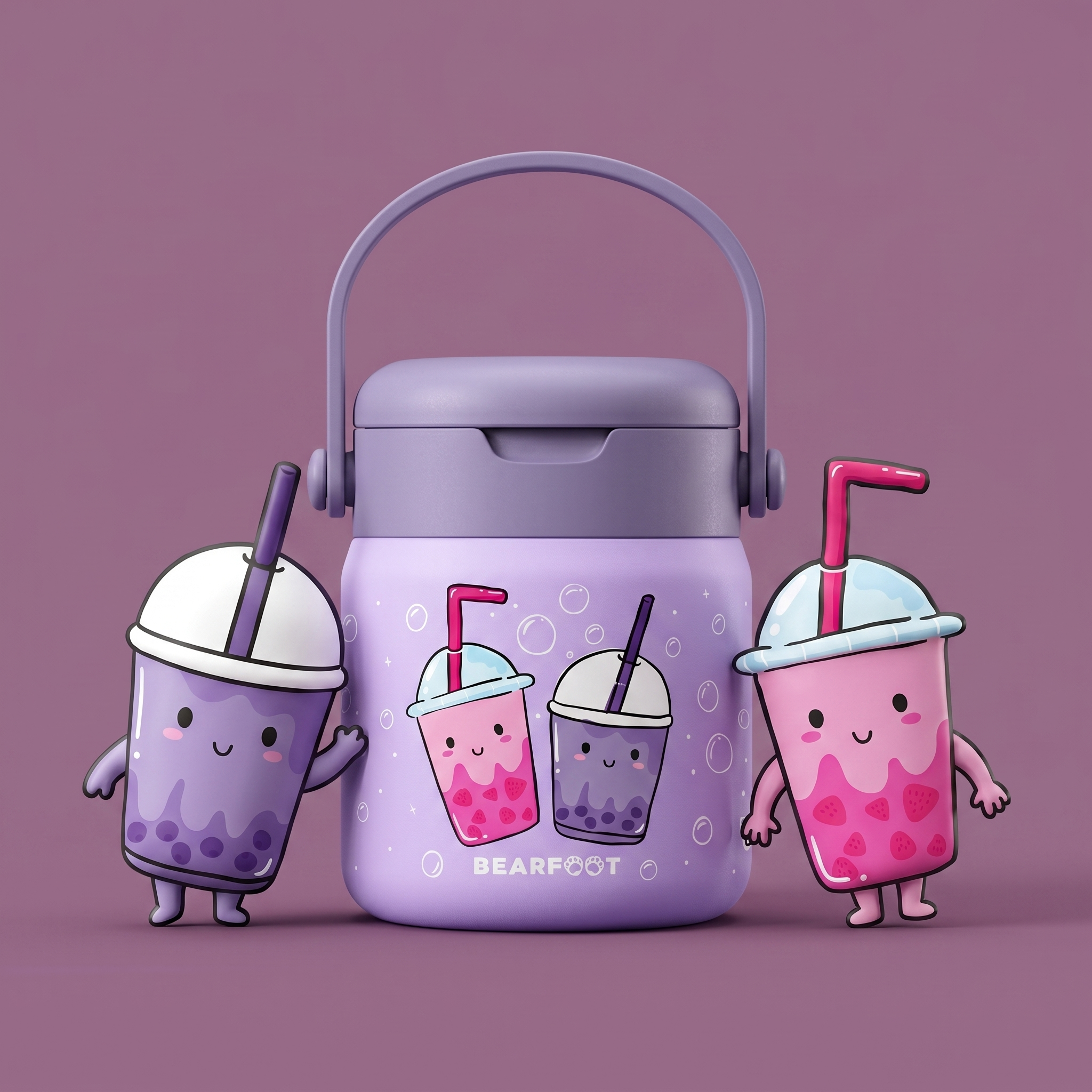 bearfoot-thermobeh-lter-kinder-edelstahl-bubble-tea-lila-500ml image 2