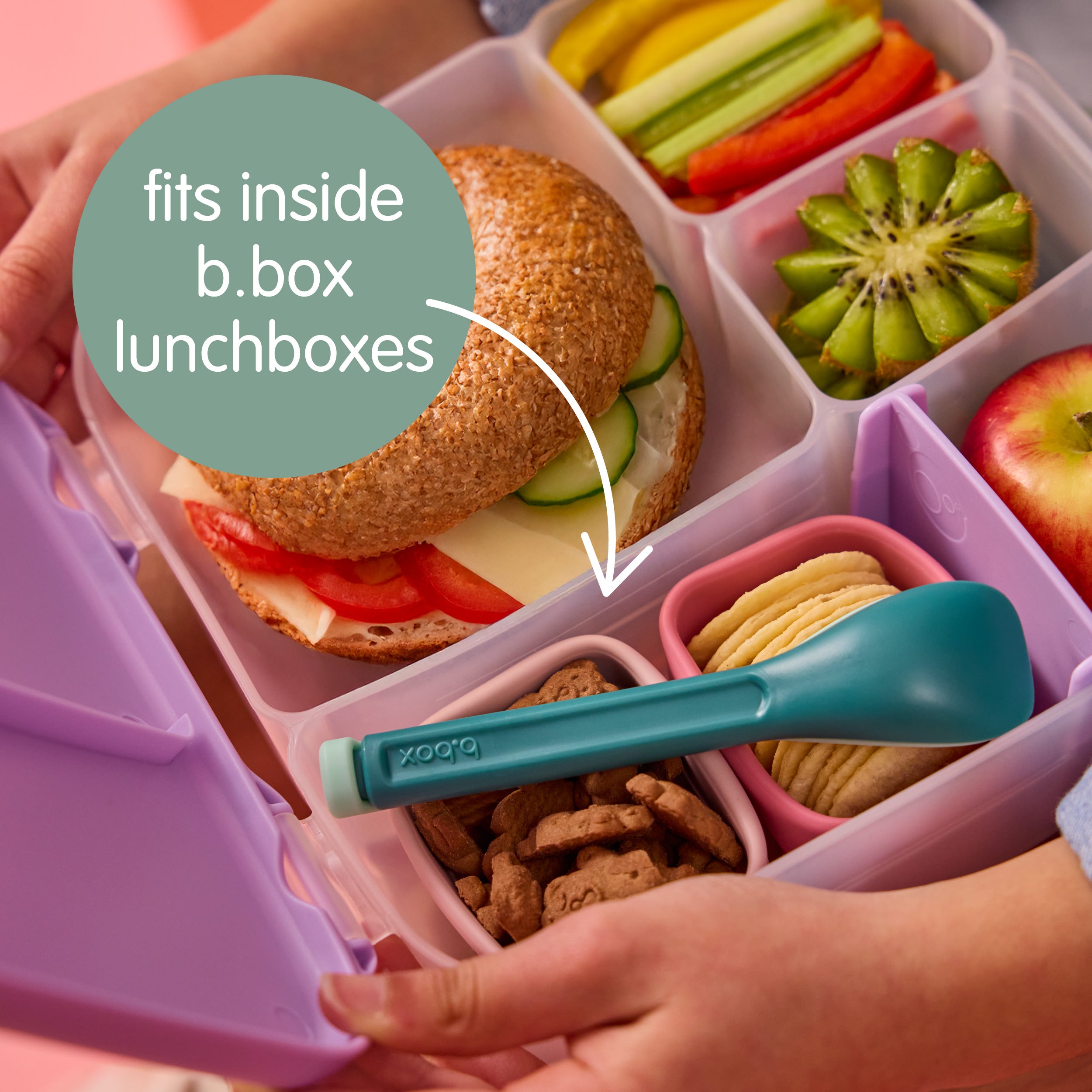 b-box-snack-cups-silikonbecher-forest-gr-n-mit-deckel image 2