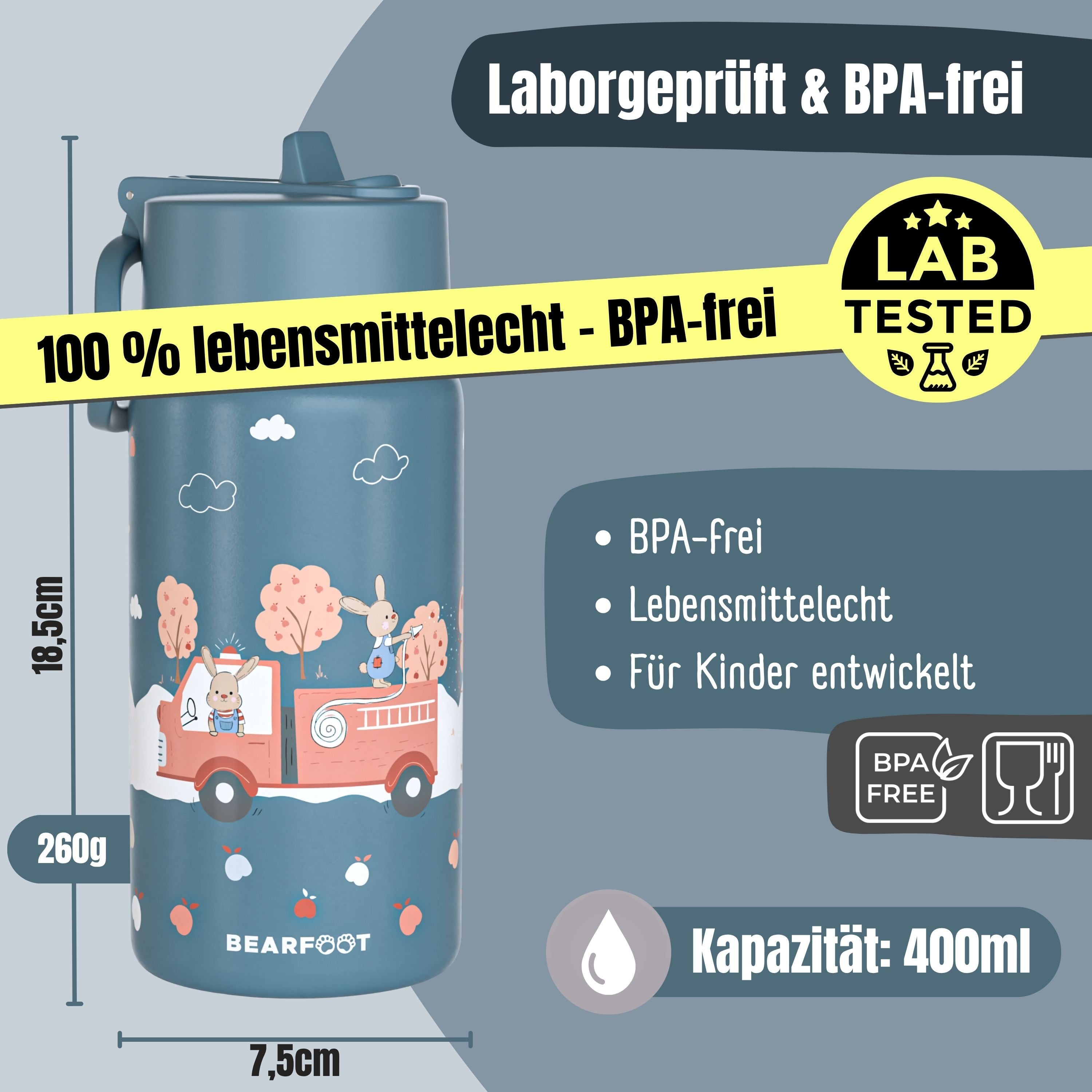 bearfoot-isolierflaschen-thermo-400ml-feuerwehr-edelstahl image 5