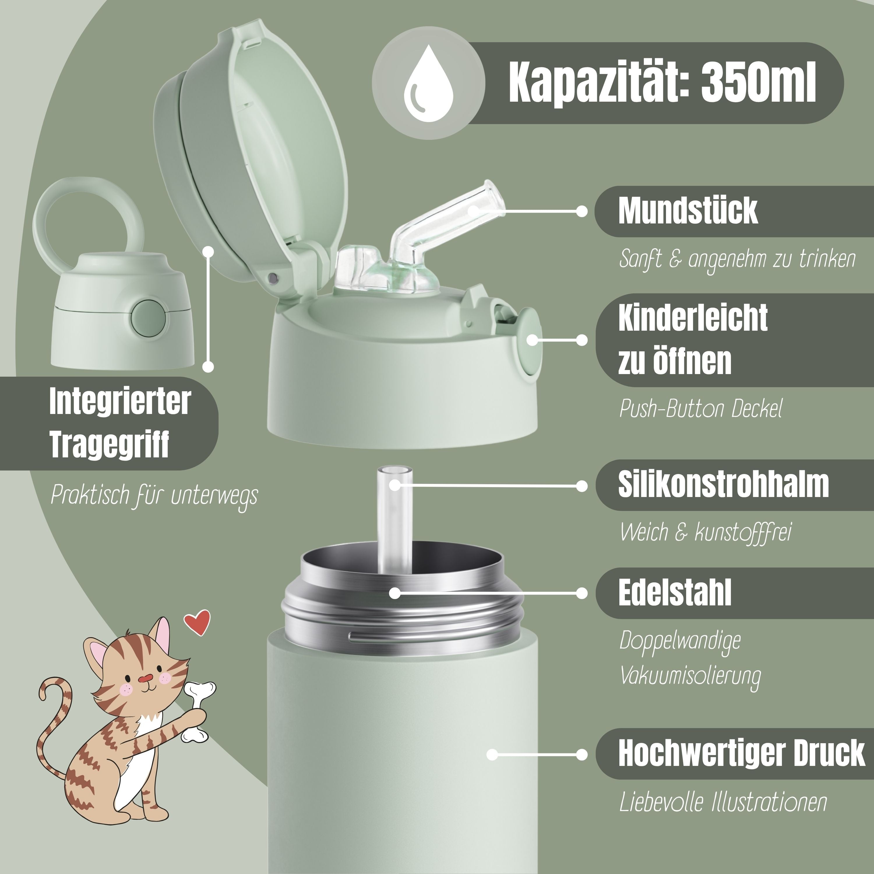 bearfoot-isolierflasche-thermo-trinkflasche-gr-n-350ml-edelstahl image 4