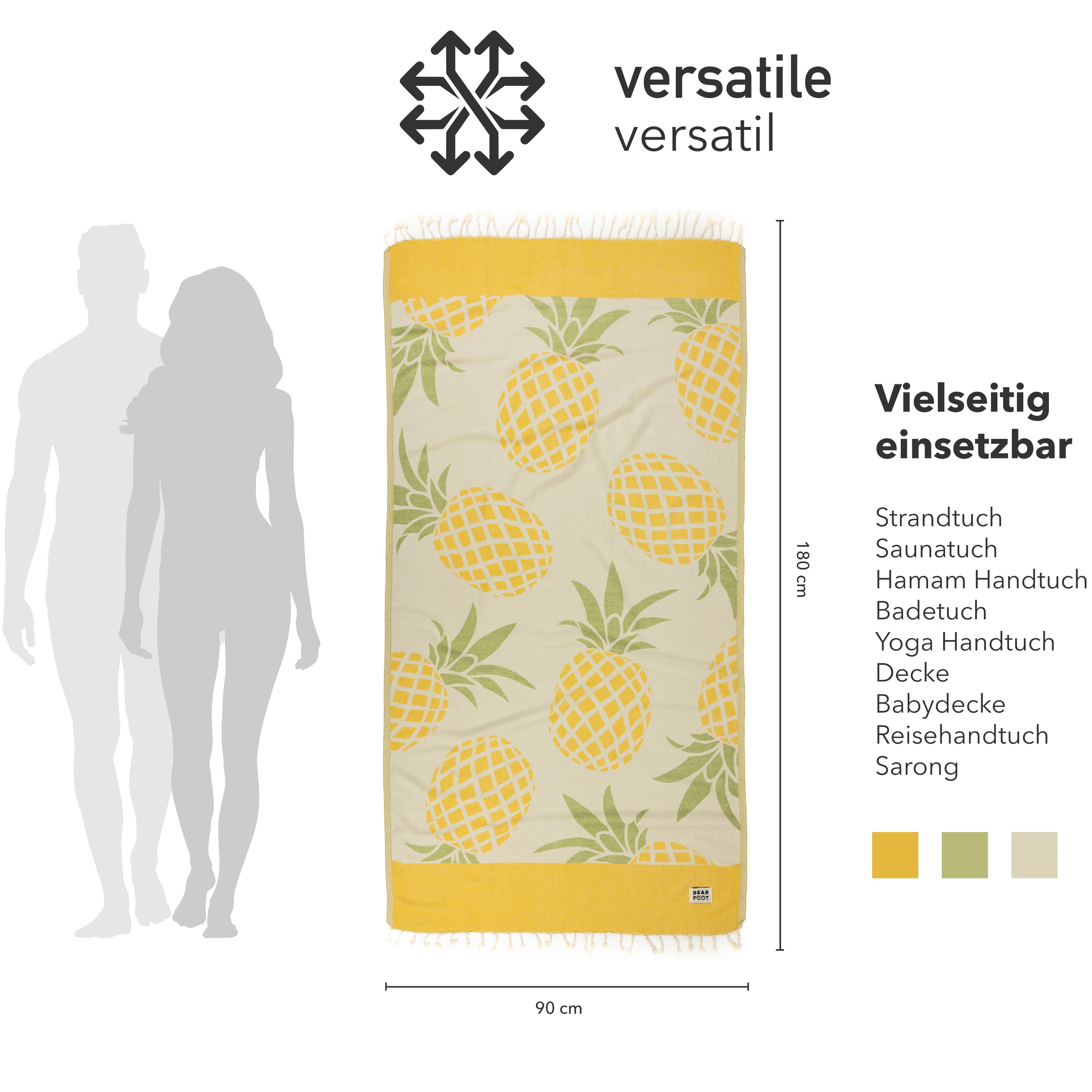 bearfoot-strandt-cher-pineapple-yellow-strandtuch-baumwolle-gelb image 3