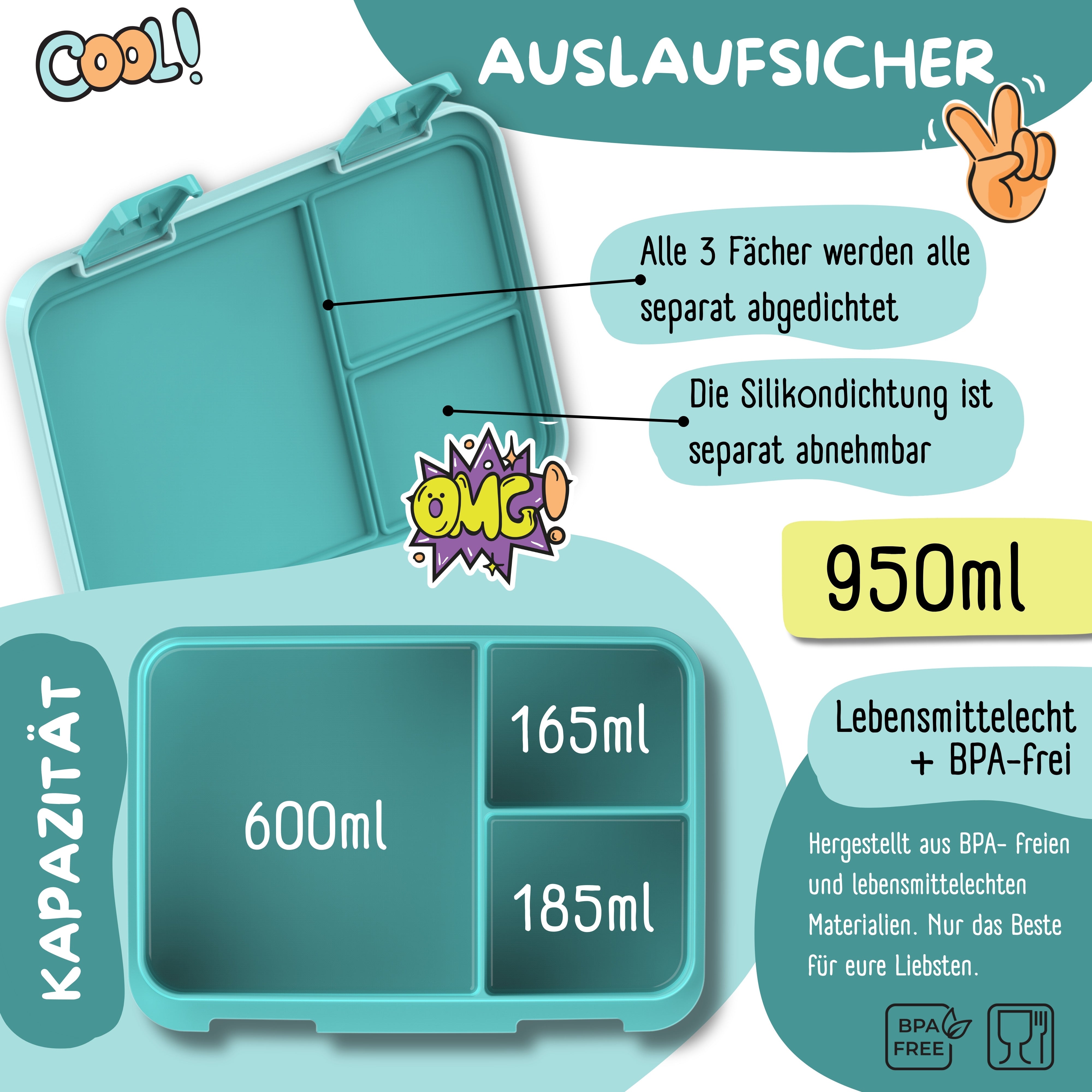 bearfoot-brotdosen-bento-box-compact-950ml-delfin-f-cher image 7