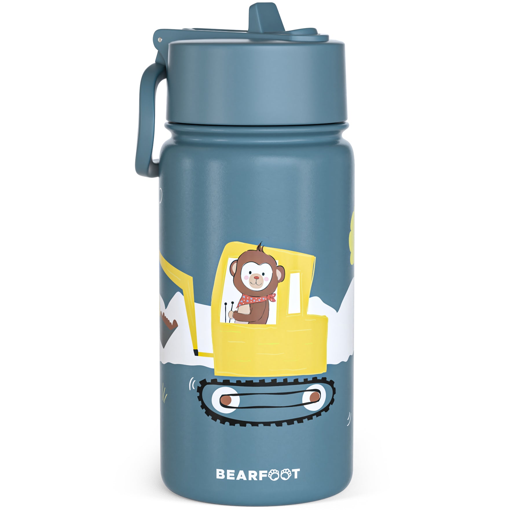 bearfoot-thermo-trinkflasche-edelstahl-400-ml-bagger-auslaufsicher image 2