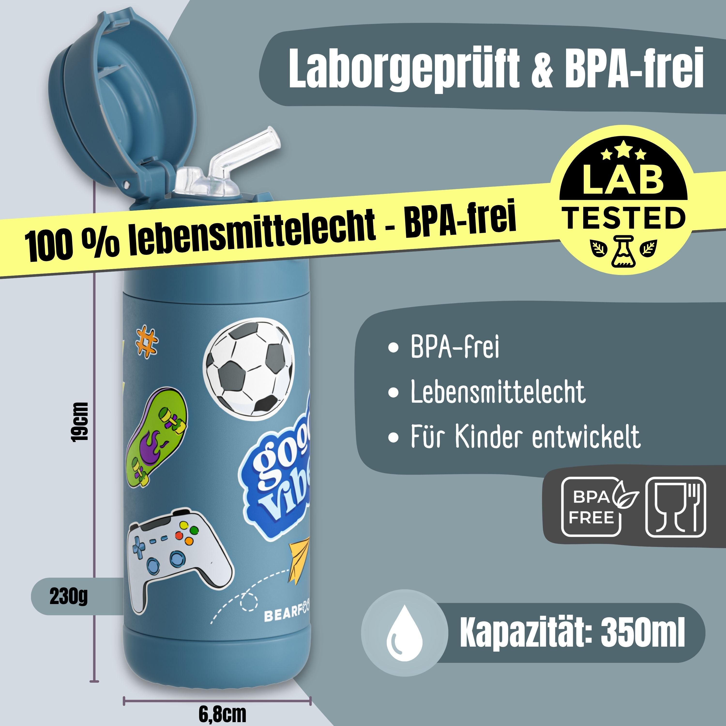 bearfoot-isolierflasche-thermo-trinkflasche-sticker-blau-350ml-edelstahl image 4