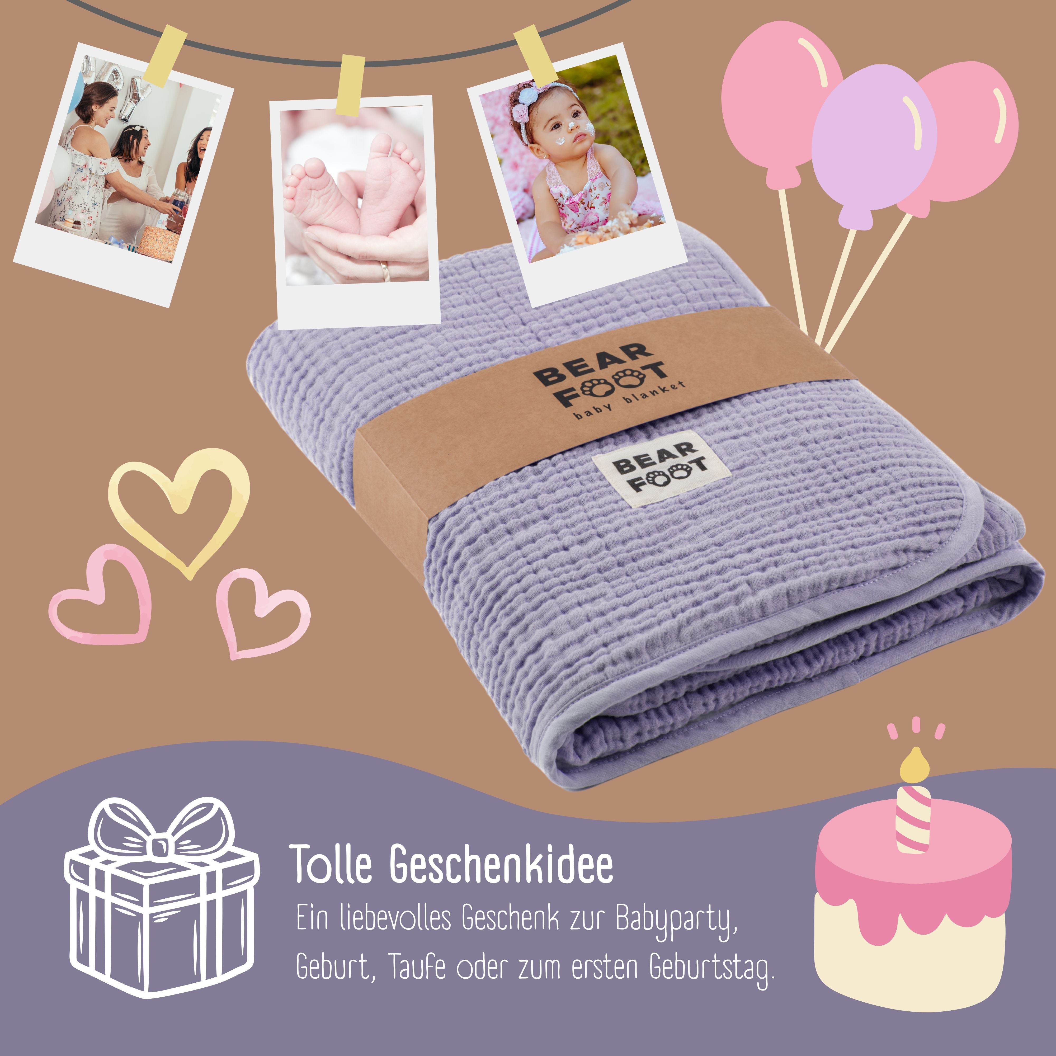 bearfoot-babydecken-musselin-fleecedecke-lila-flauschig-weich image 5