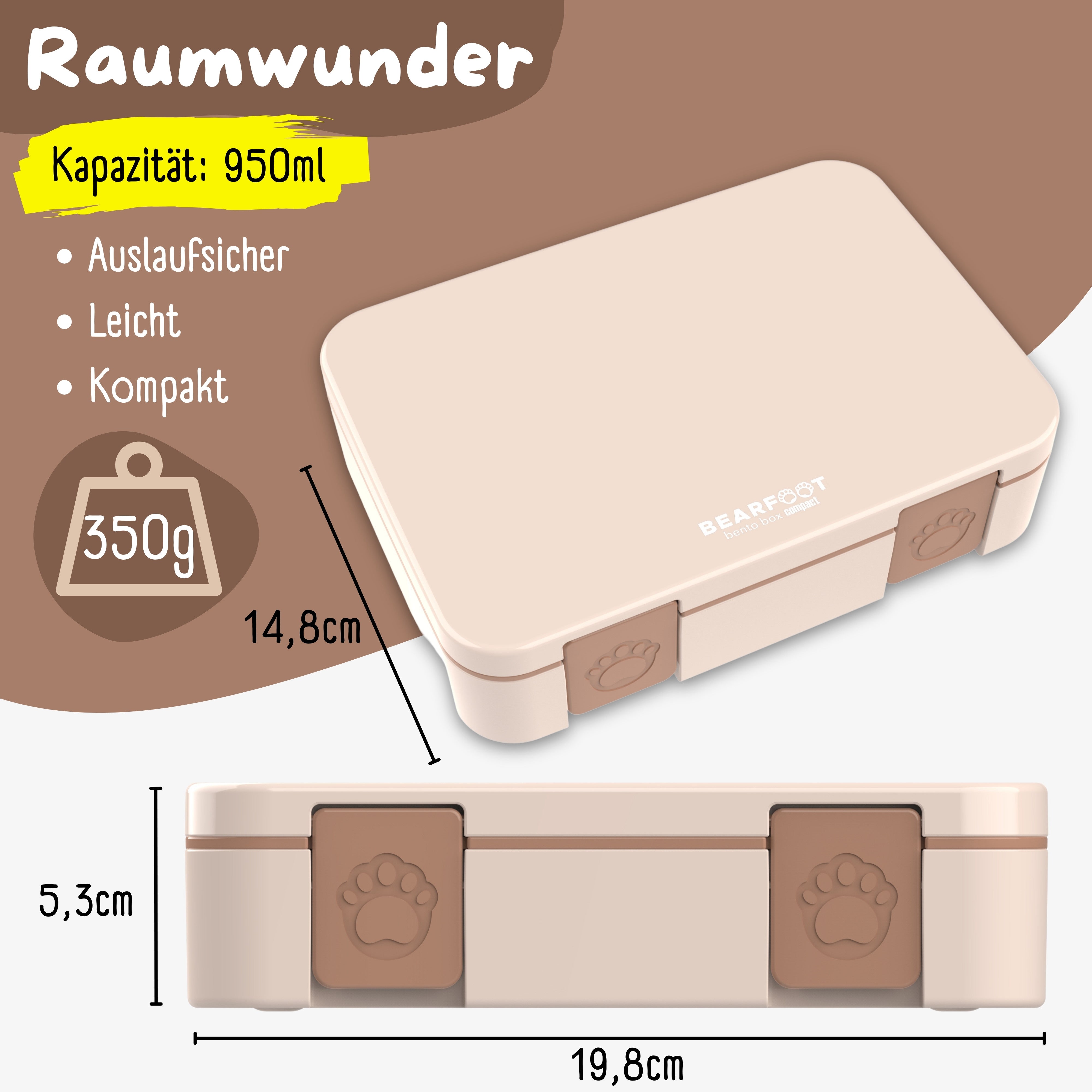bearfoot-brotdosen-bento-box-compact-950ml-braun-f-cher image 3