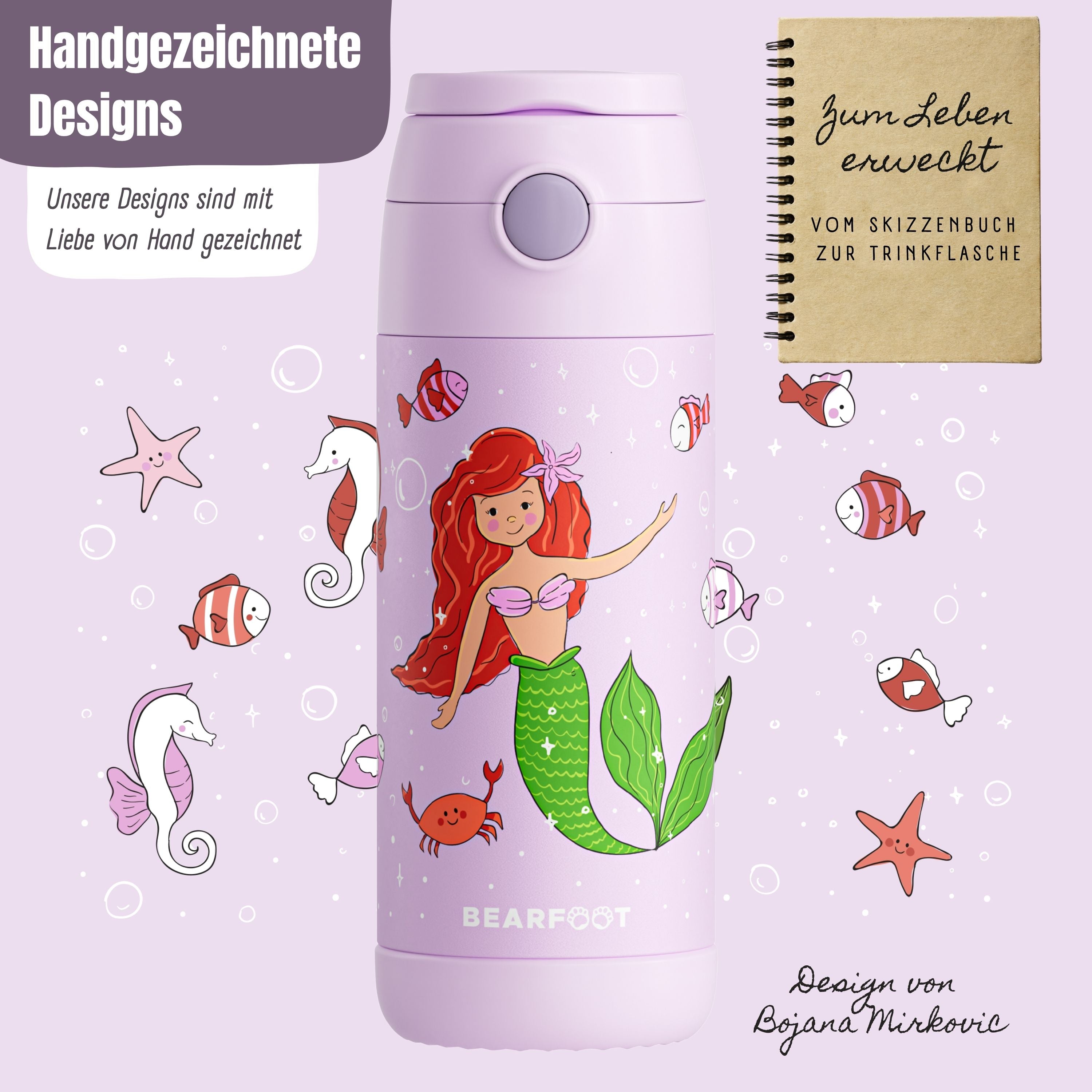 bearfoot-thermo-trinkflasche-edelstahl-350-ml-meerjungfrau-lila image 4