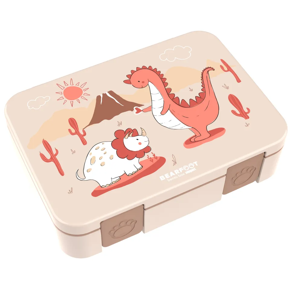 bearfoot-bento-box-compact-brotdose-dino-braun-950ml-auslaufsicher image 1