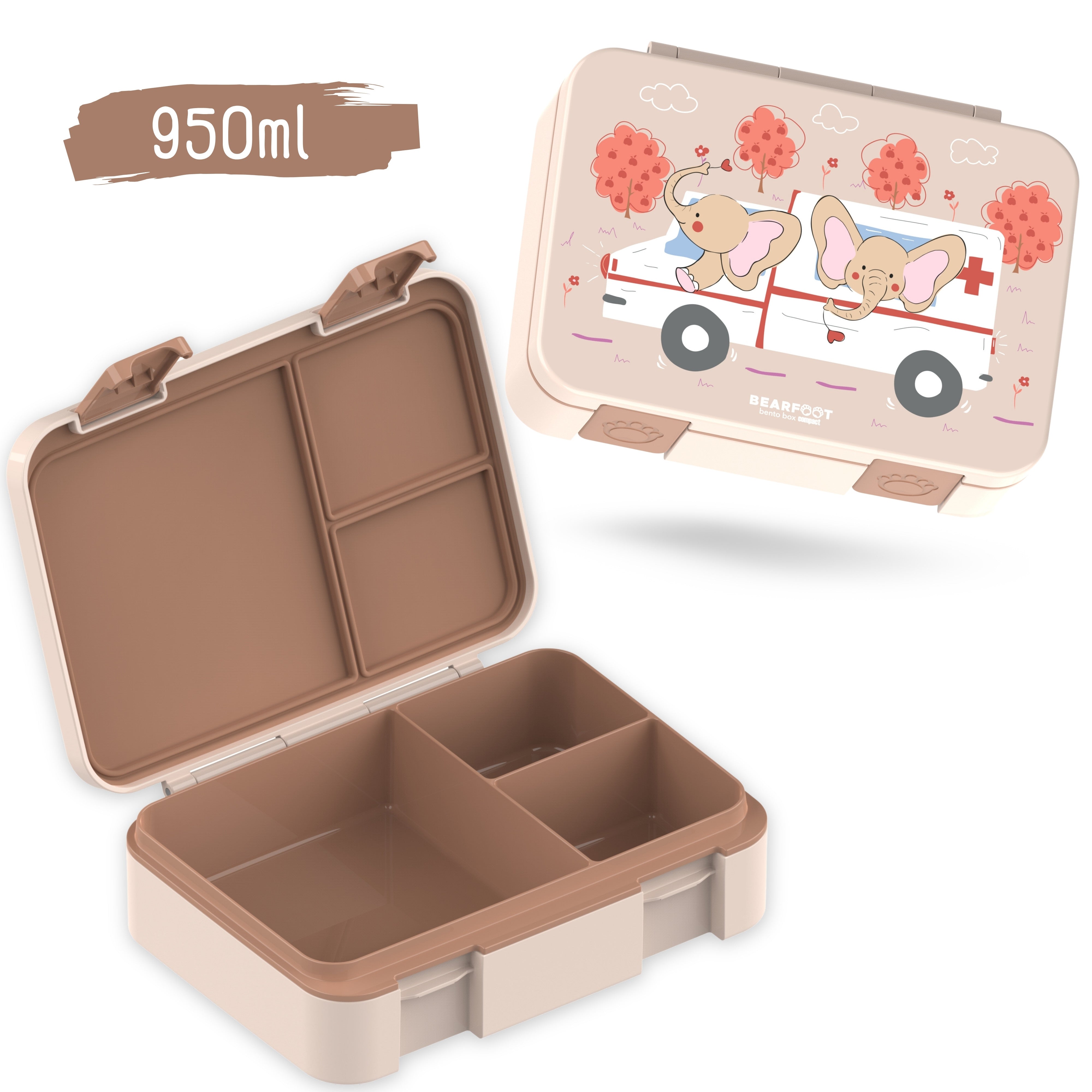 bearfoot-bento-box-compact-brotdose-950ml-krankenwagen-braun image 2