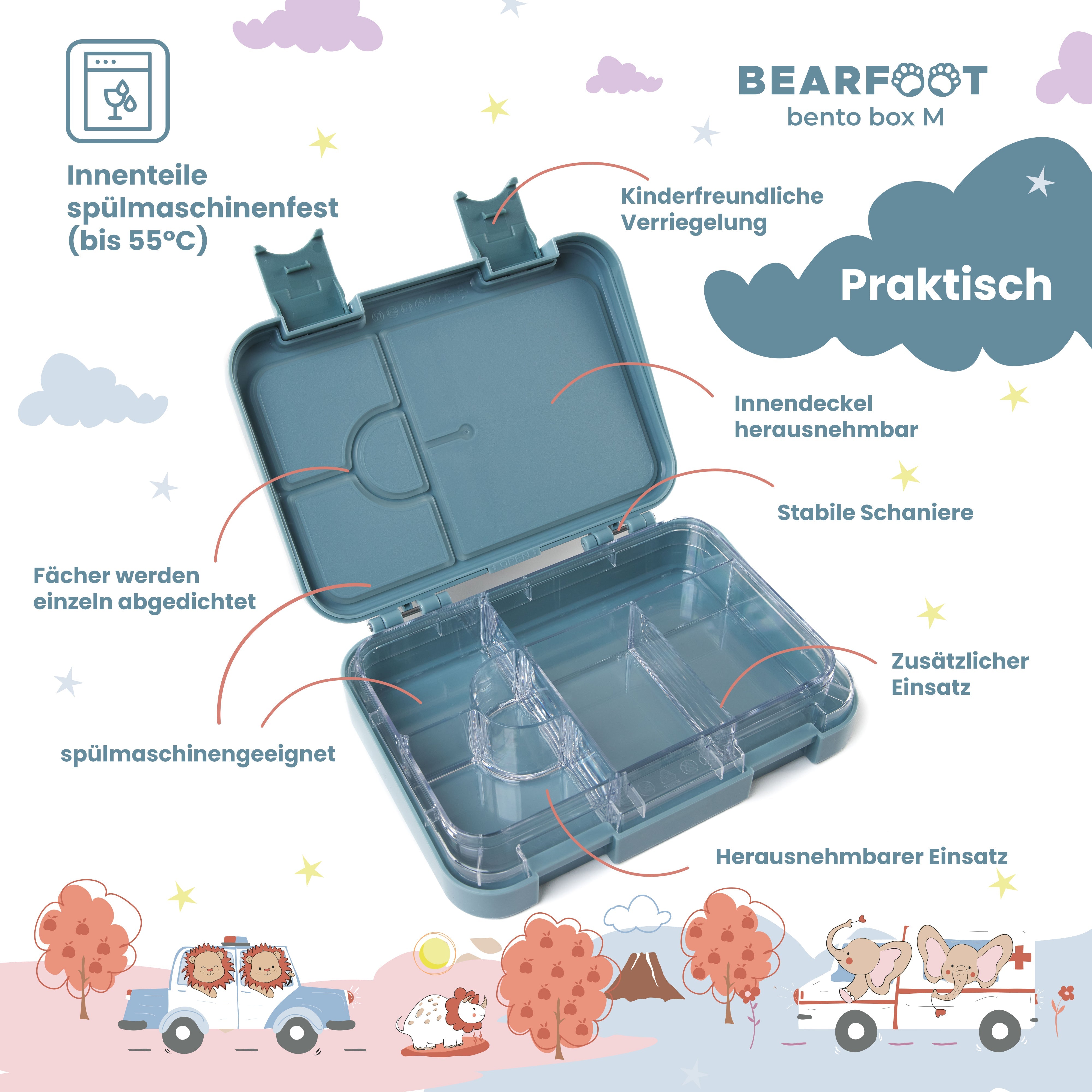 bearfoot-bundle-bagger-bento-box-m-trinkflasche-450-ml-set image 7