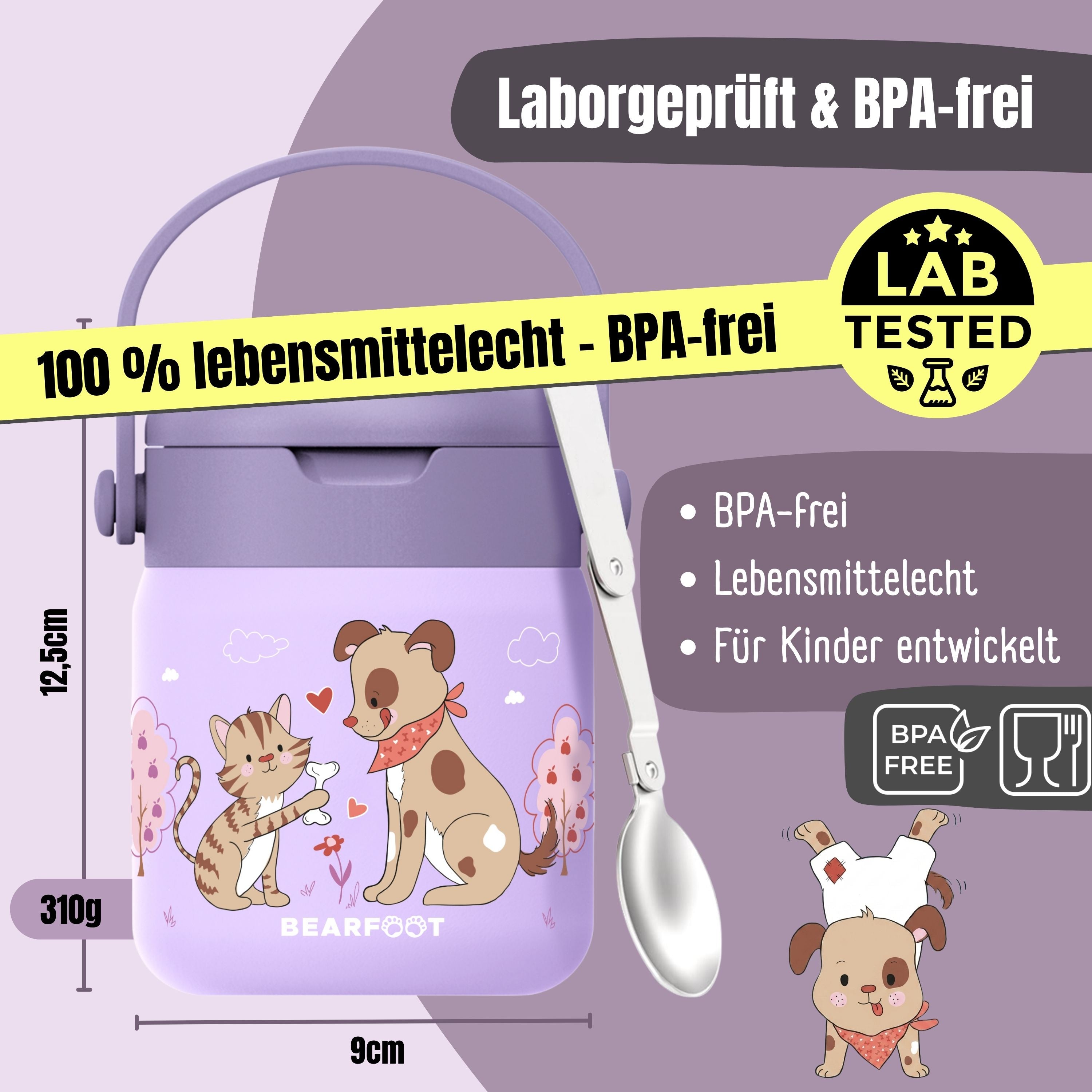 bearfoot-thermobeh-lter-hund-katze-lila-edelstahl-500-ml image 5